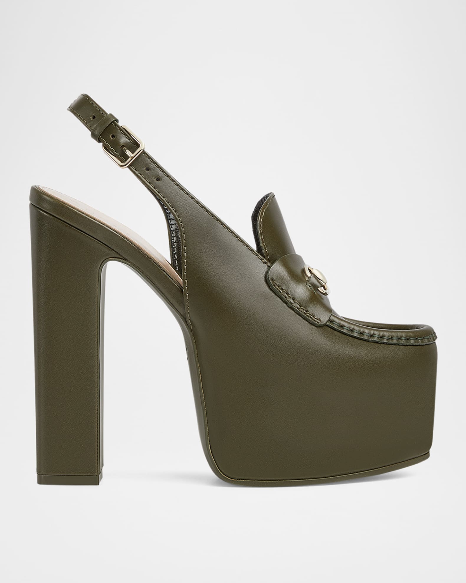 Ottavia Leather Platform Loafer Pumps 0