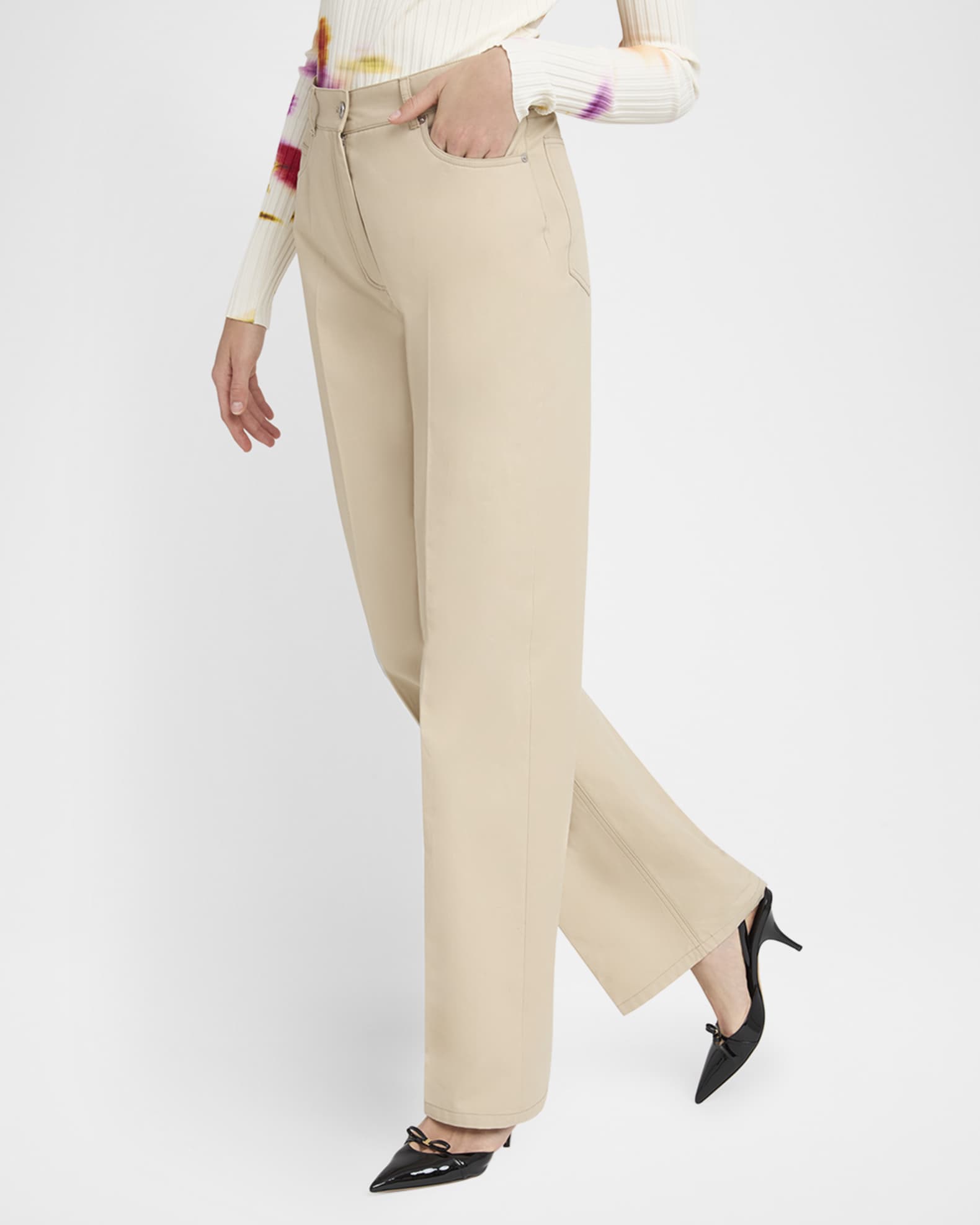 Ferragamo 5-Pocket Cotton Straight-Leg Trousers | Neiman Marcus