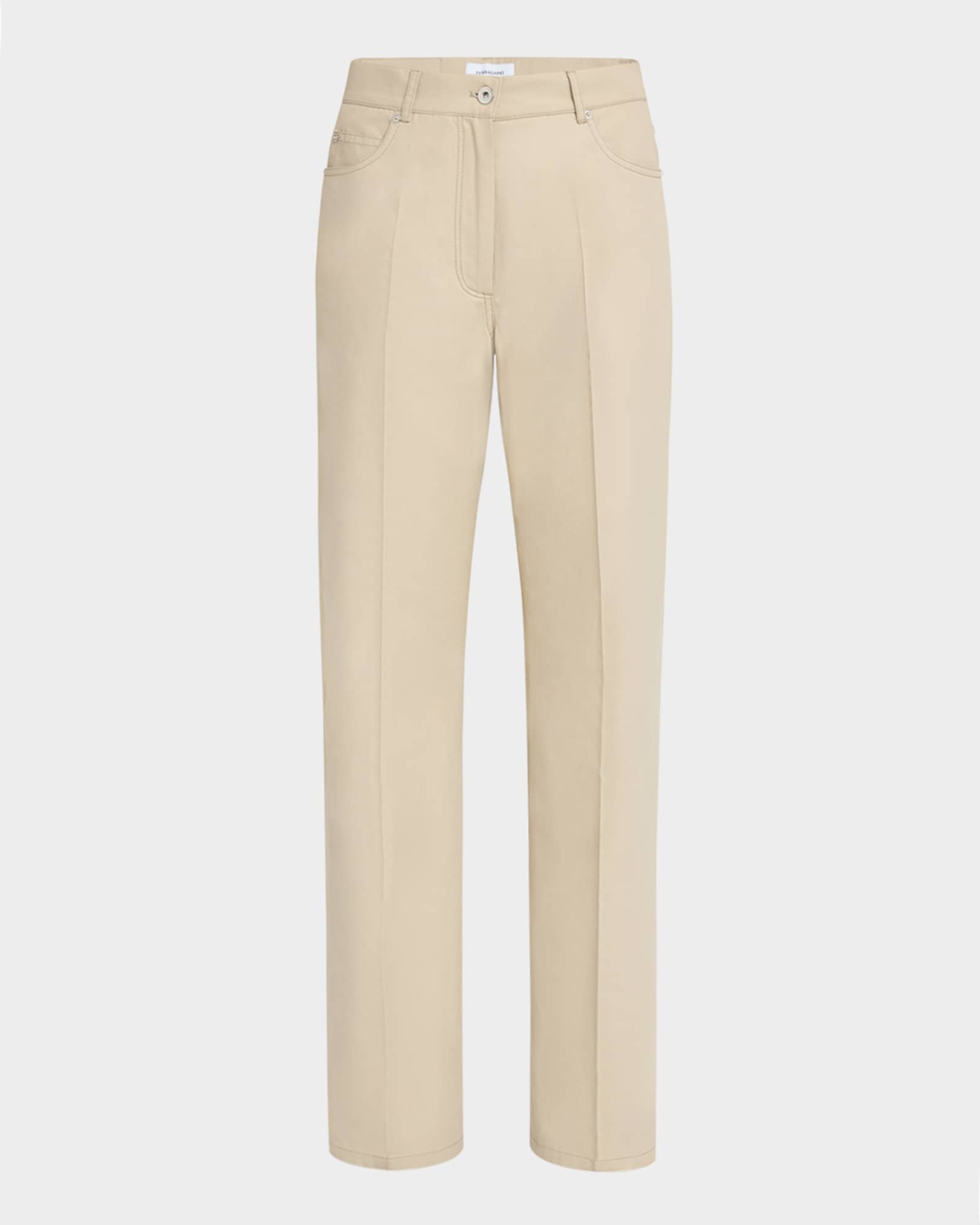 5-Pocket Cotton Straight-Leg Trousers 0