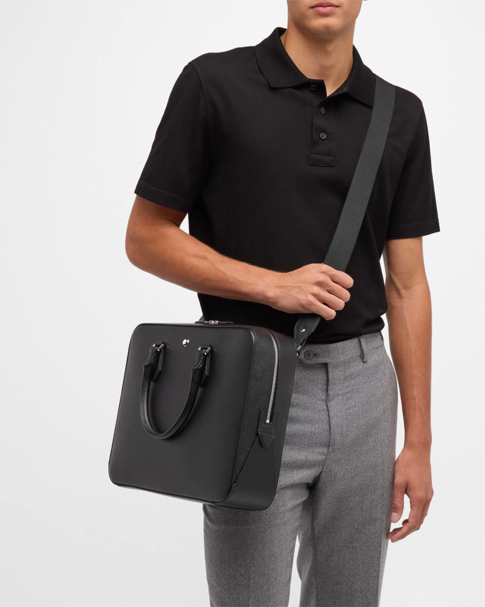 Montblanc Men's Sartorial Medium Document Briefcase | Neiman Marcus