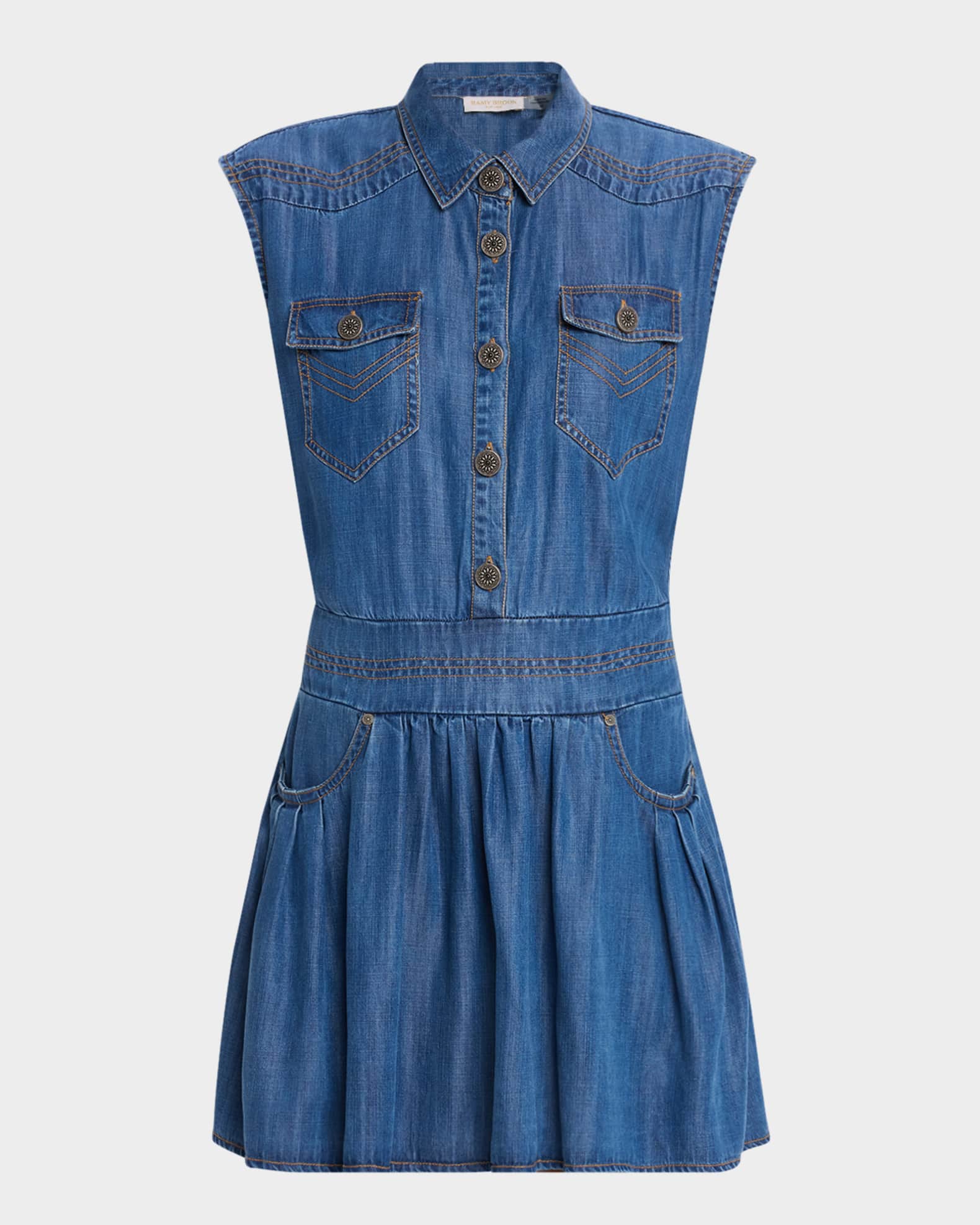 Paxton Chambray Mini Dress 0