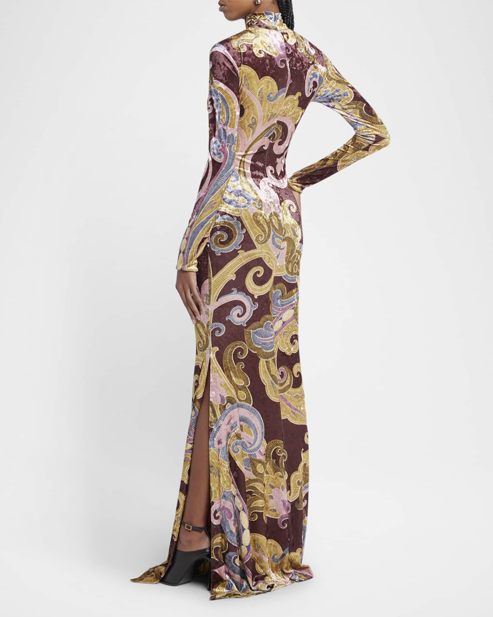 Crushed velvet long sleeve dress shop