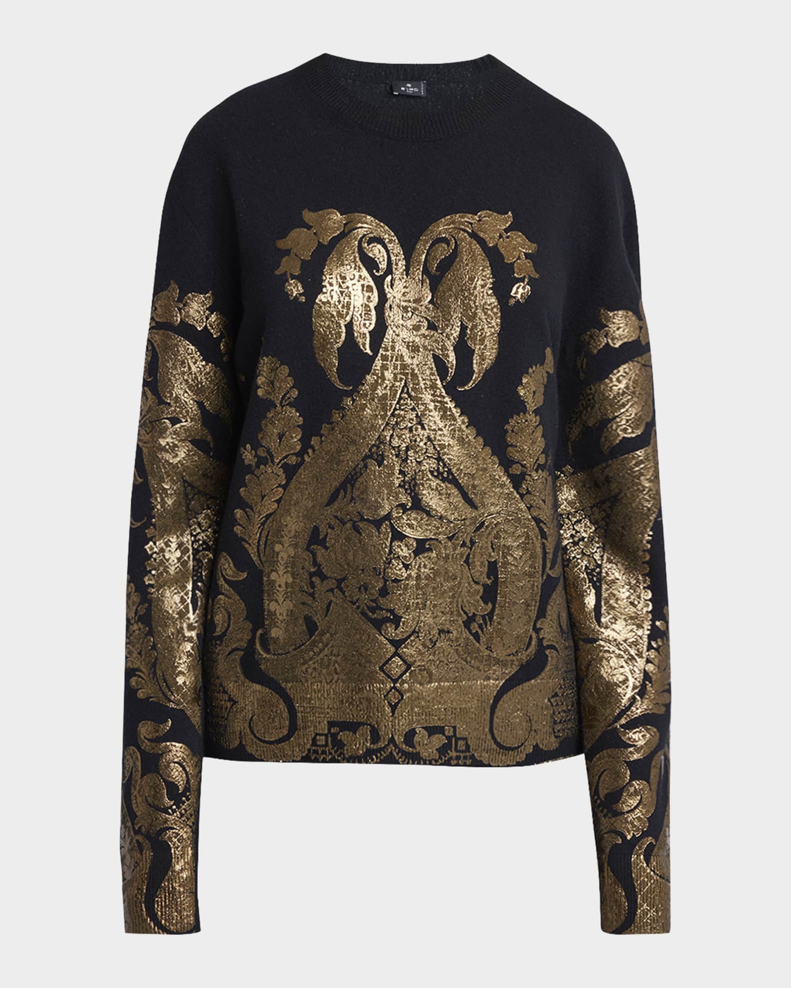 Metallic jacquard crewneck online