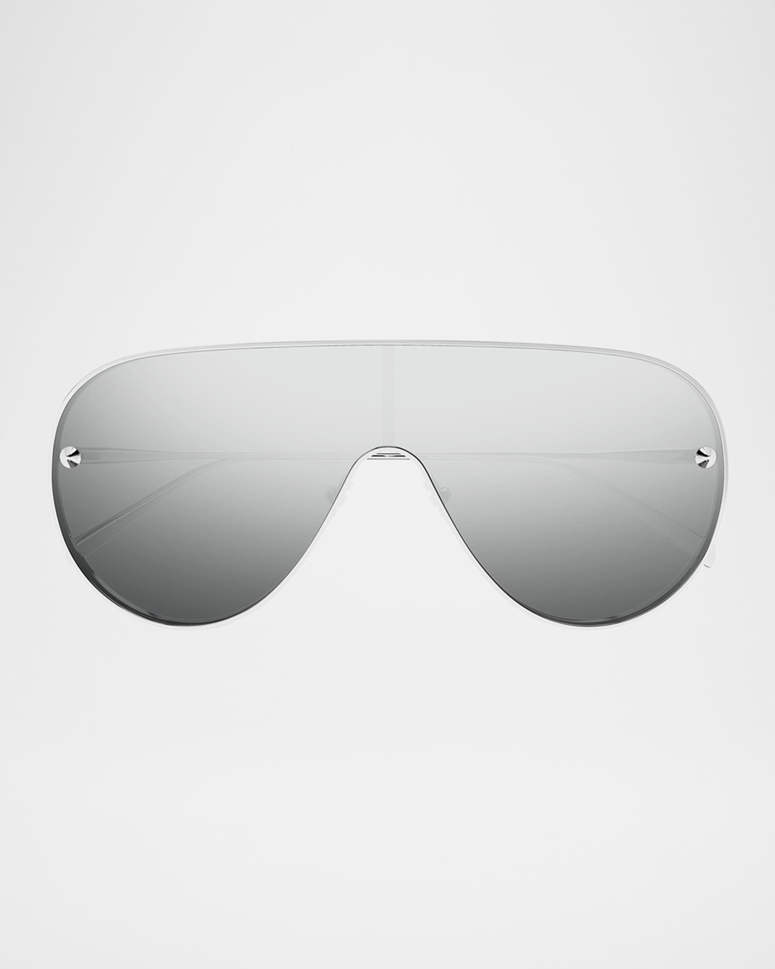 25SS new/alexander mcqueen AM0481Sロゴサングラス Sunglasses McQueen Logo-Print Aviator Sunglasses | Neiman Marcus