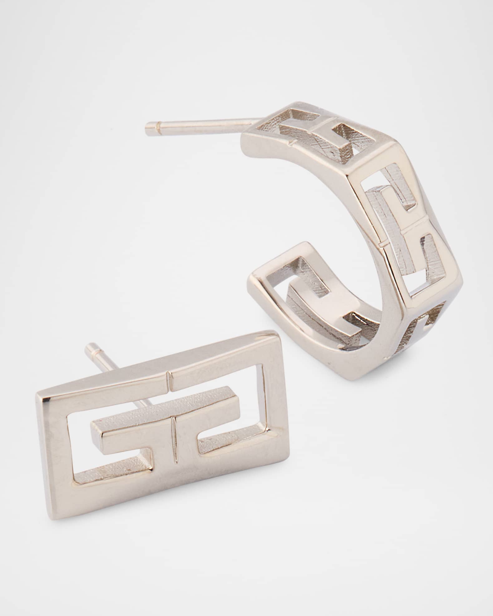 Givenchy Men's 2G Silvery Mismatch Earrings | Neiman Marcus