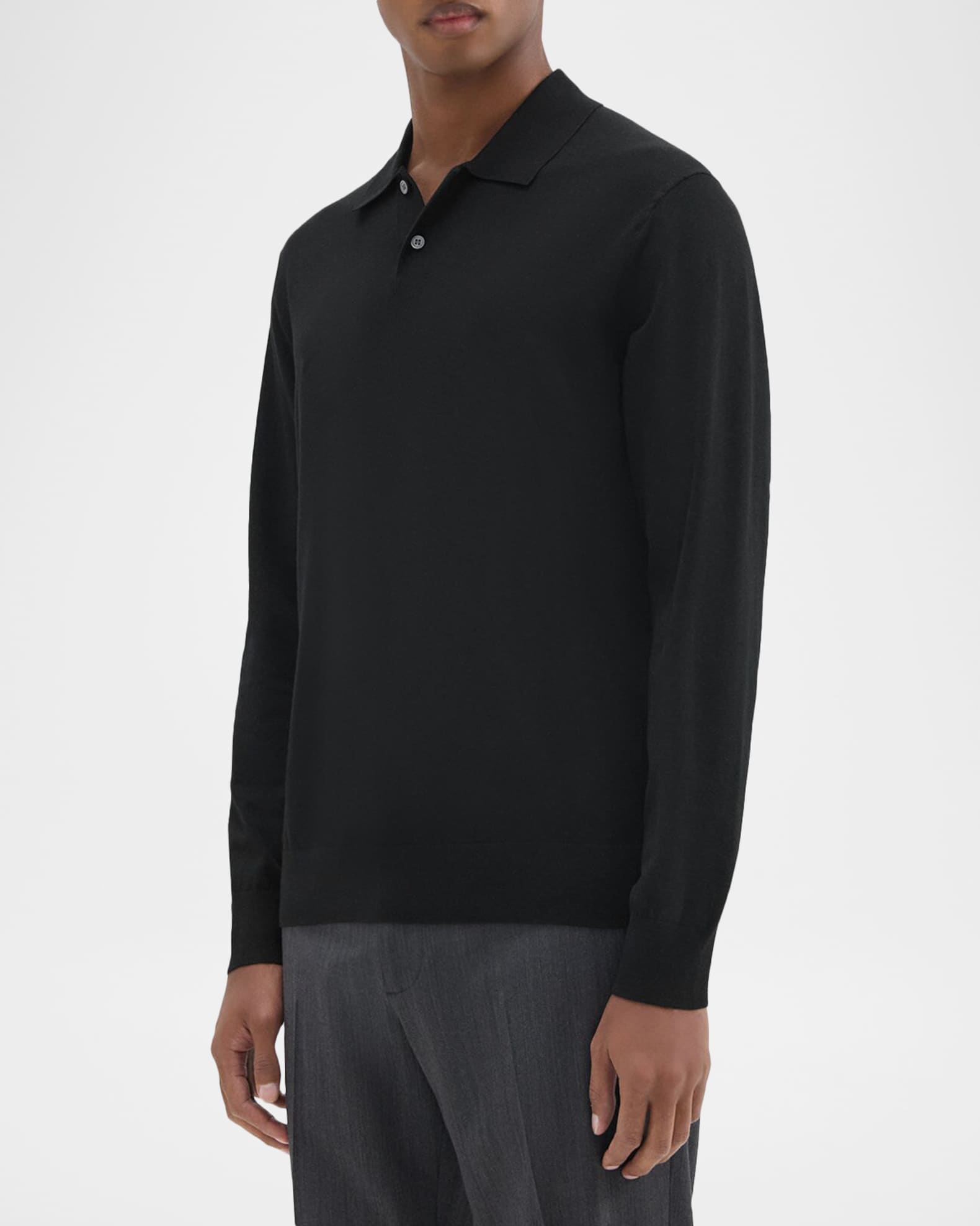 Theory Men's Goris Long-Sleeve Polo Shirt | Neiman Marcus