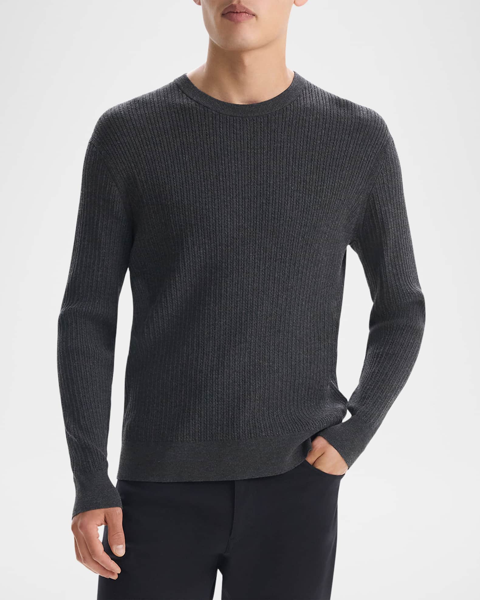 Men's Riland Cable-Knit Crewneck Sweater 1