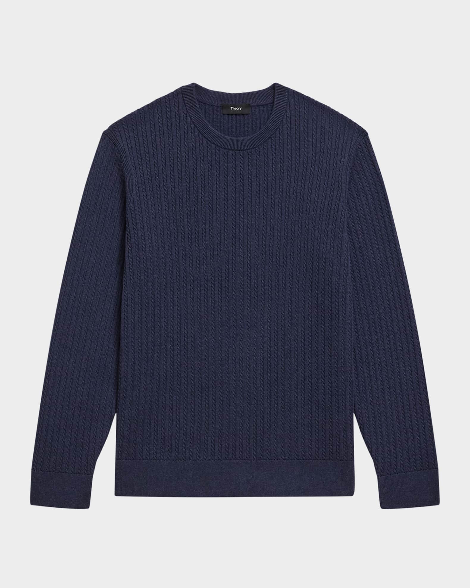 Theory Men s Riland Cable Knit Crewneck Sweater Neiman Marcus