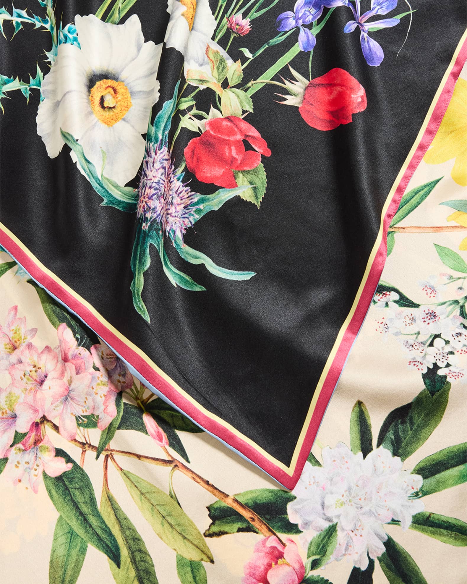 St. Piece Whitney Double Sided Floral-Print Scarf | Neiman
