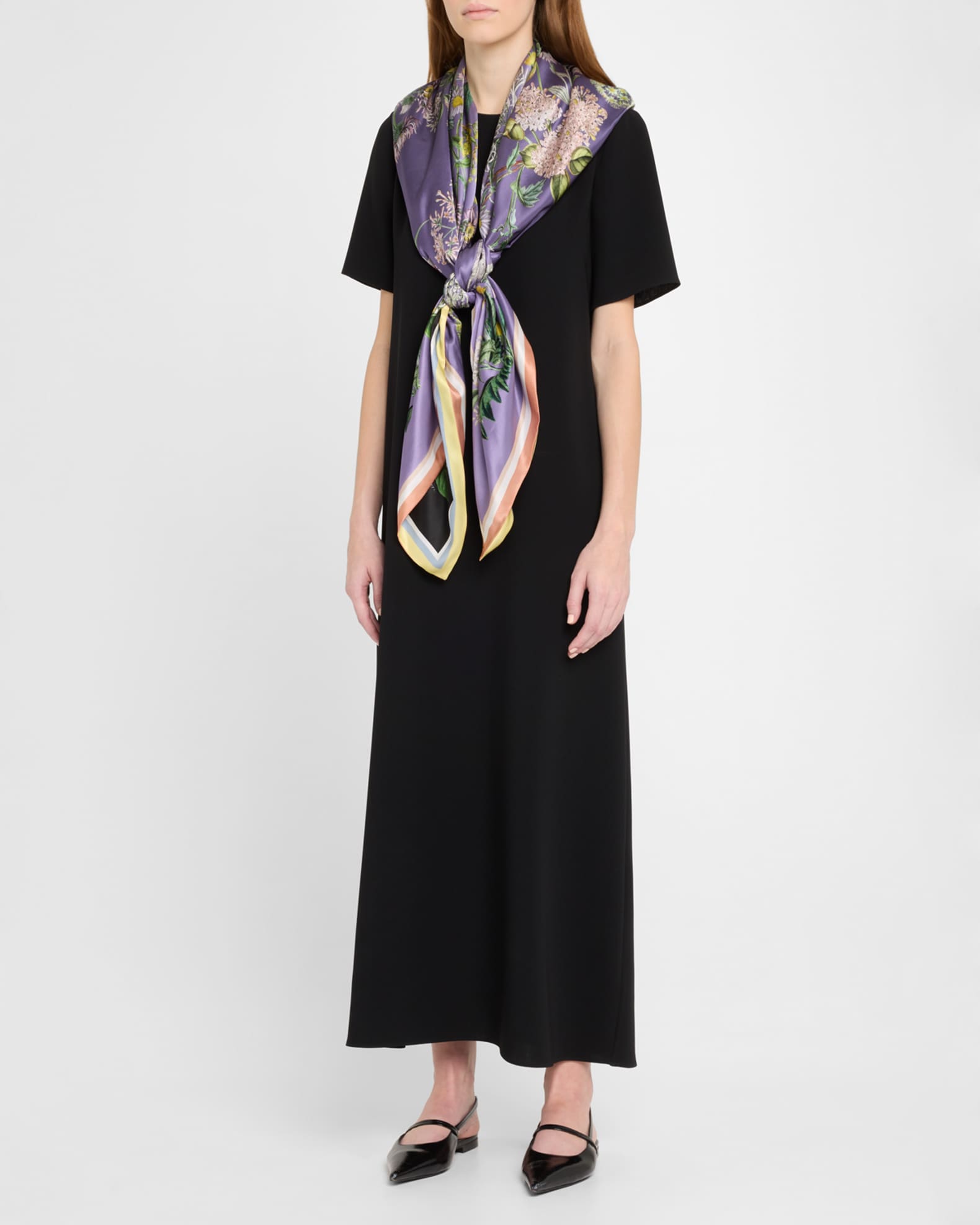 Yuri Double Sided Floral-Print Scarf 1