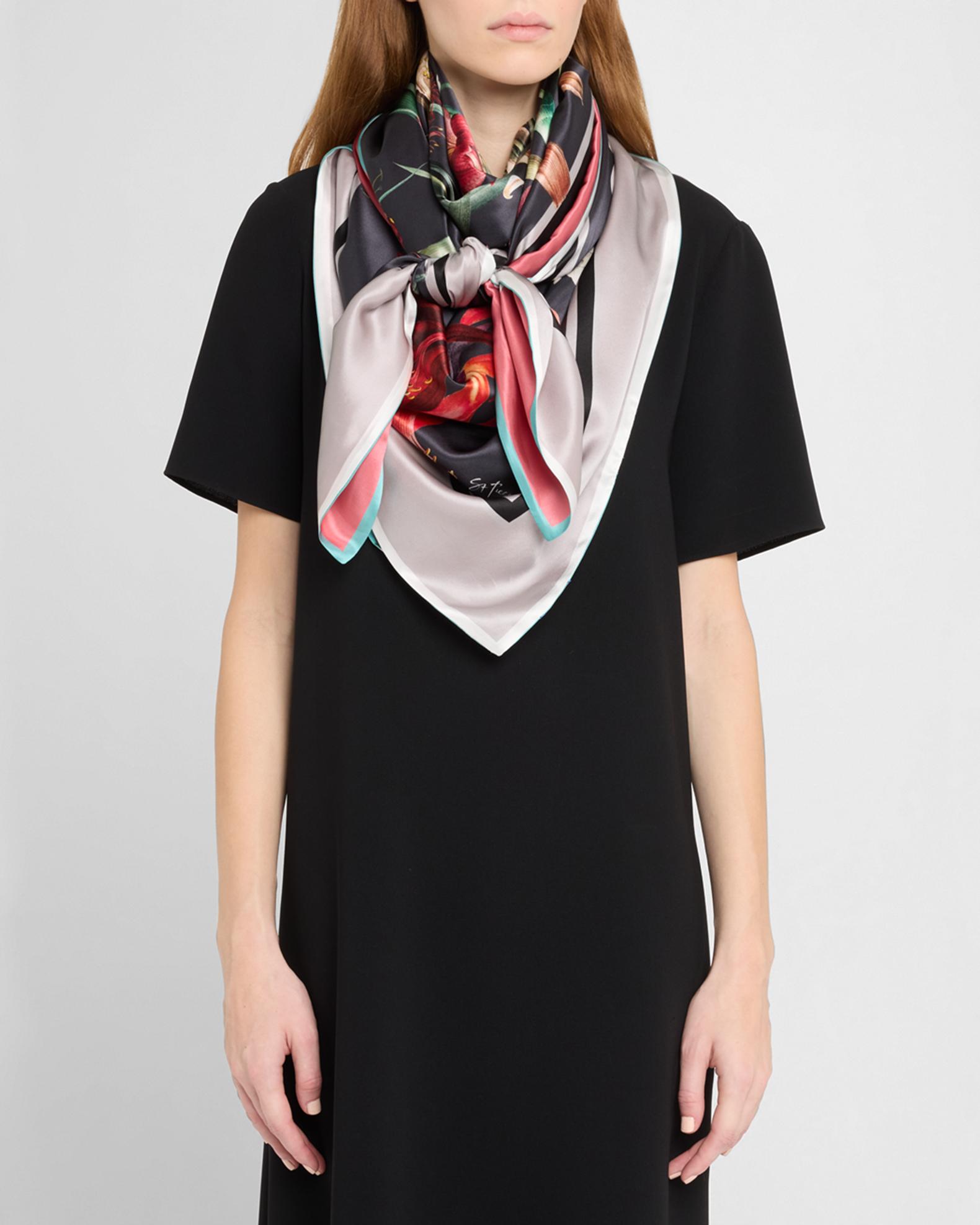 St. Piece Yvonne Floral-Print Double Sided Silk Scarf | Neiman Marcus