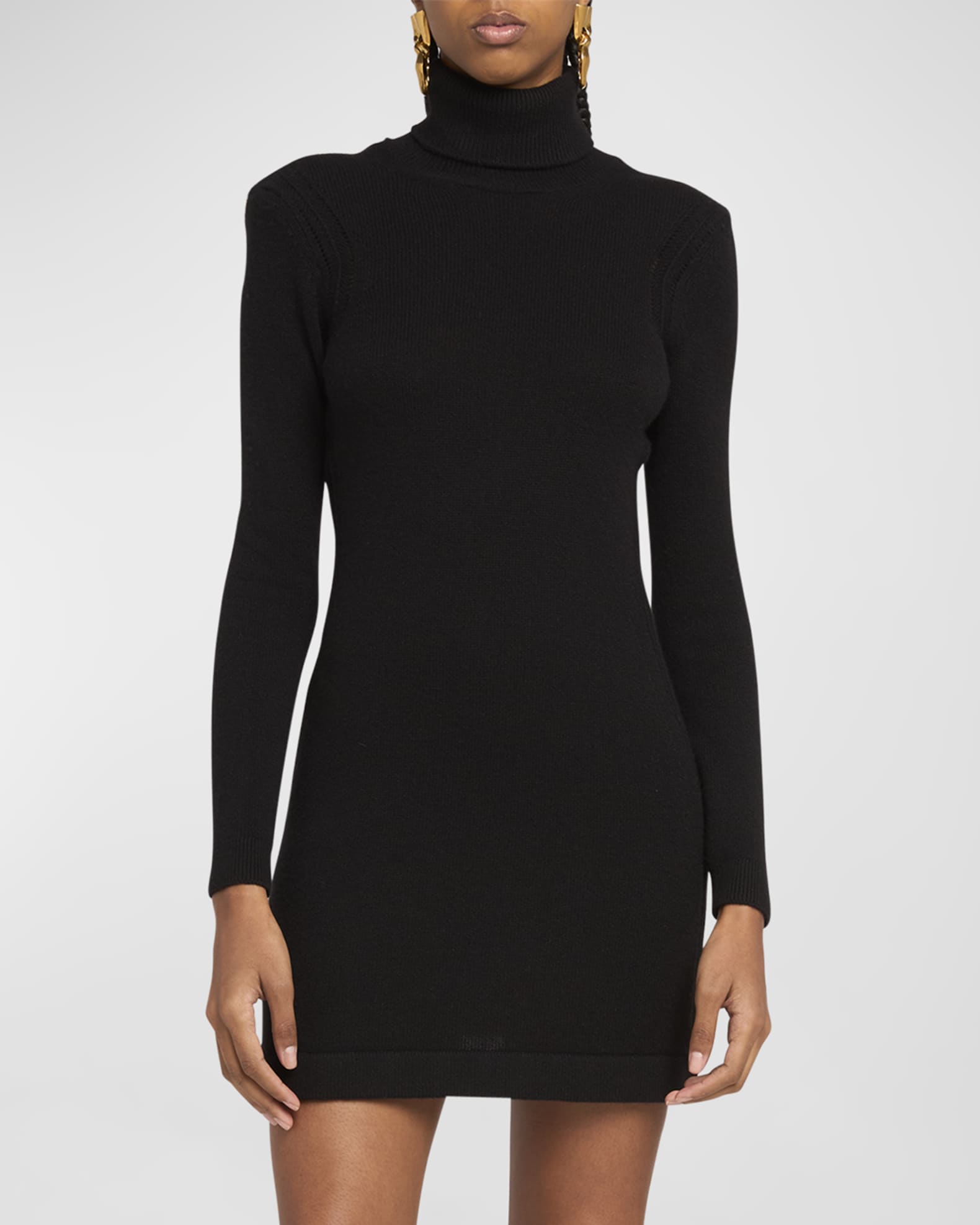 Black cashmere turtleneck dress sales