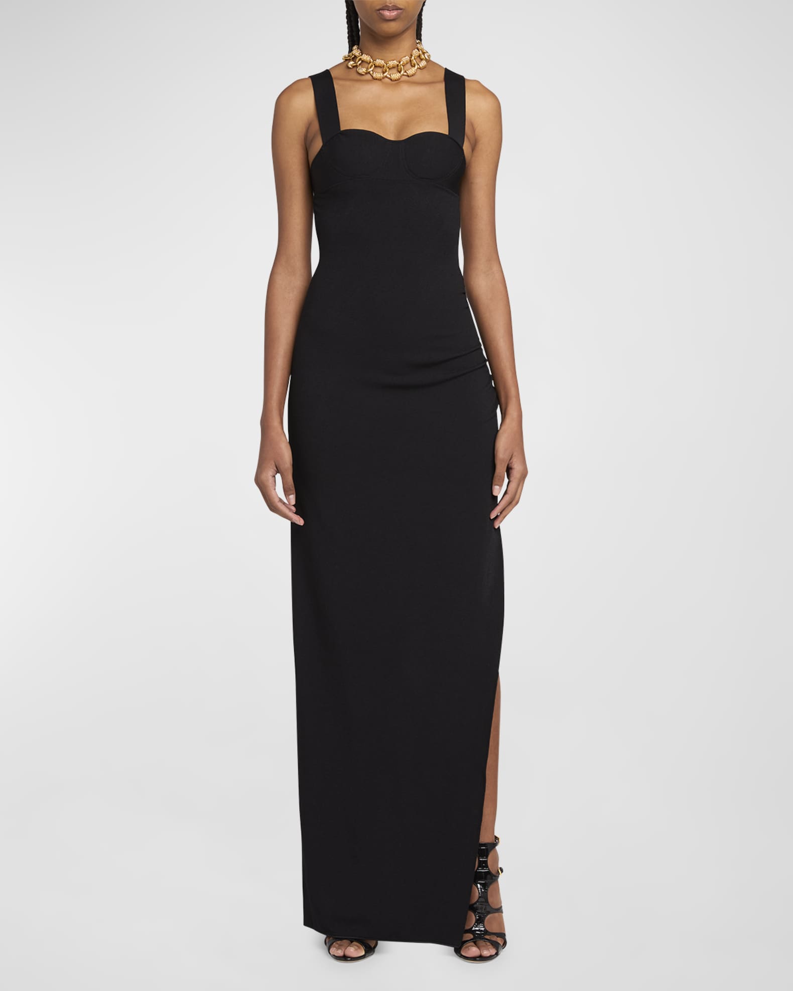 TOM FORD Strappy Stretch Viscose Corset Gown | Neiman Marcus
