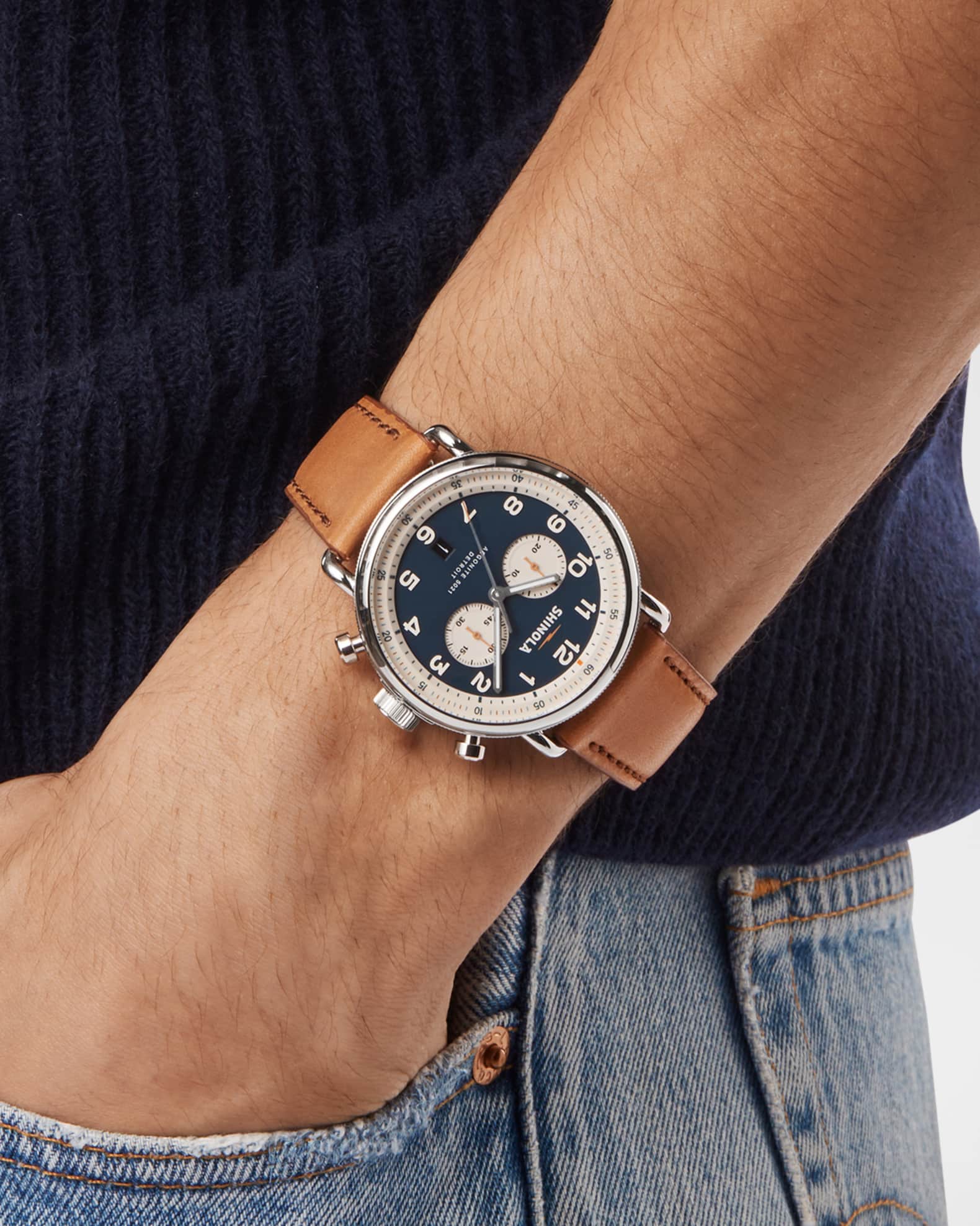 Men's C56 Canfield Chrono Leather-Strap Watch, 43mm 1