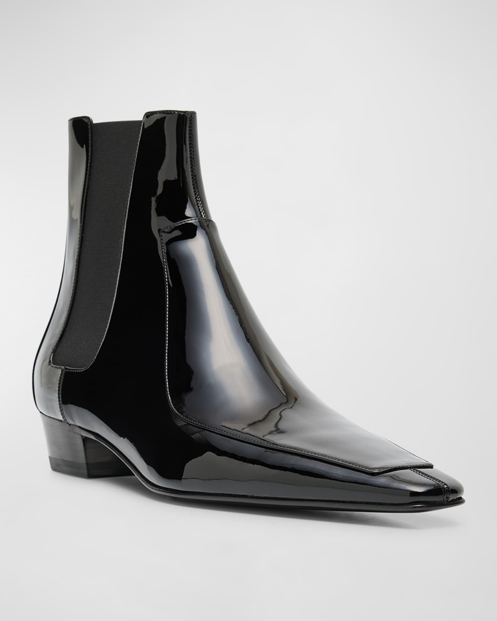 Saint Laurent Men s Jose 30 Patent Leather Chelsea Boots Neiman Marcus