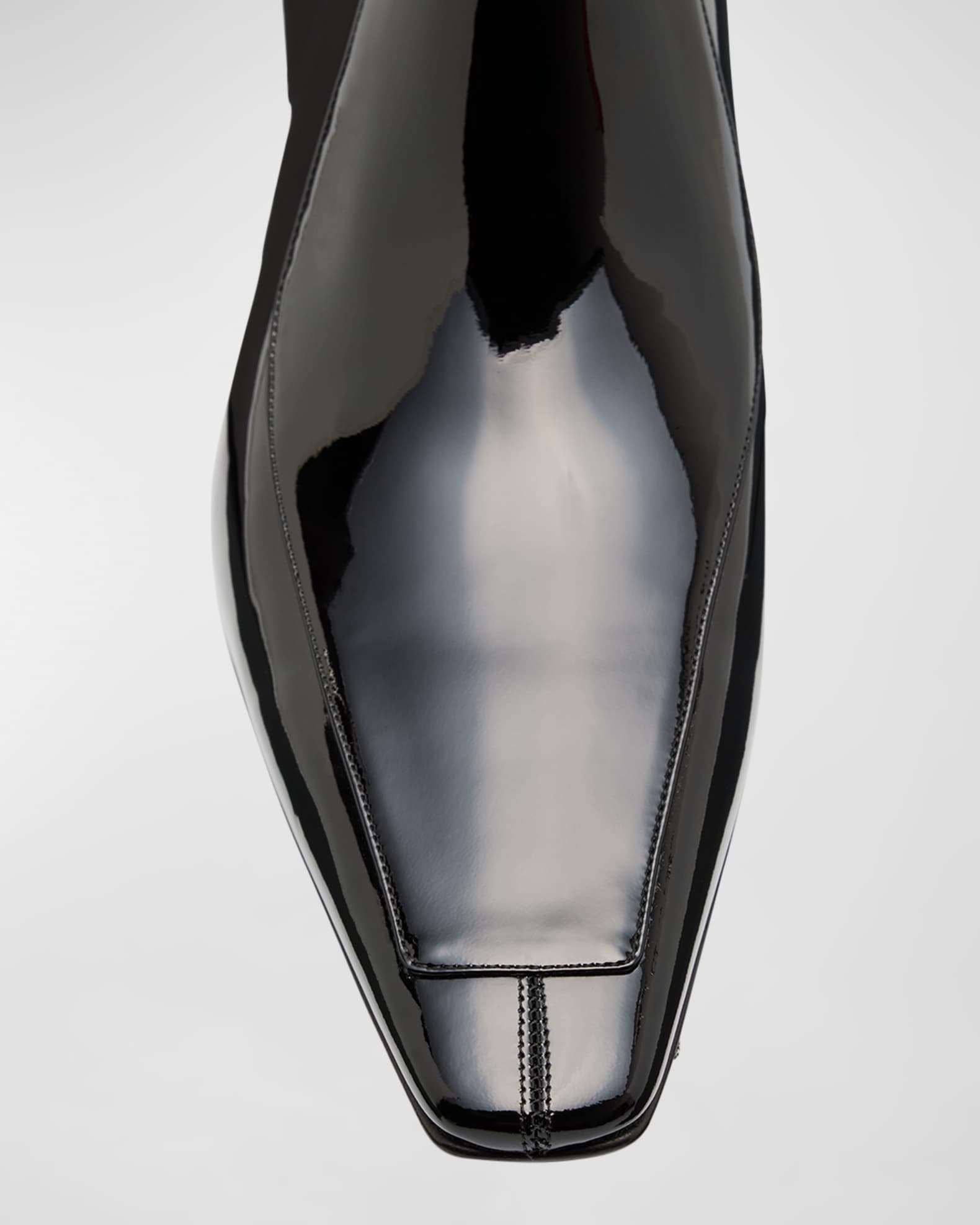 mens patent leather chelsea boots