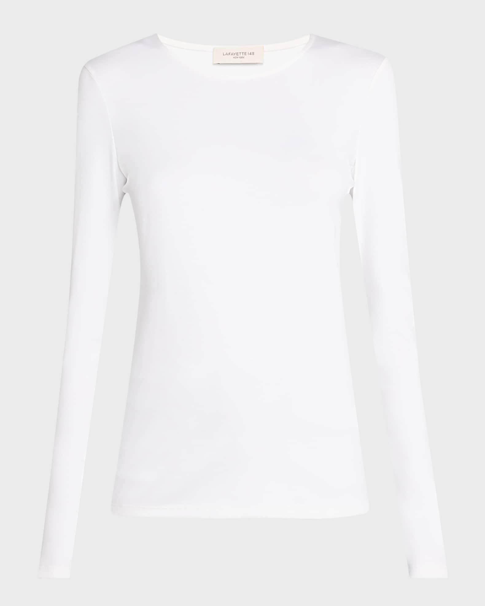 Scoop-Neck Stretch Cotton T-Shirt 0