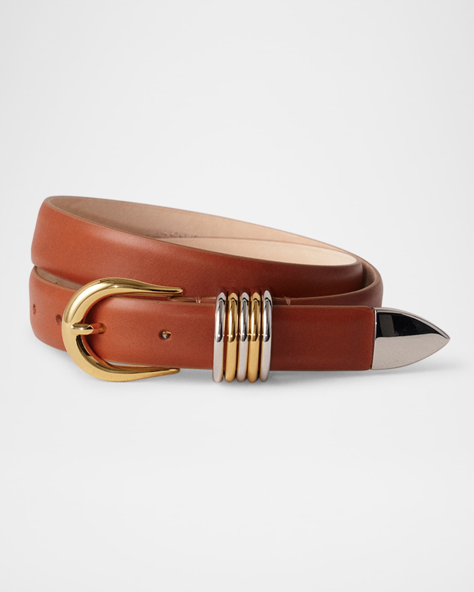 Dehanche Hollyhock Mix Metal Leather Belt | Neiman Marcus