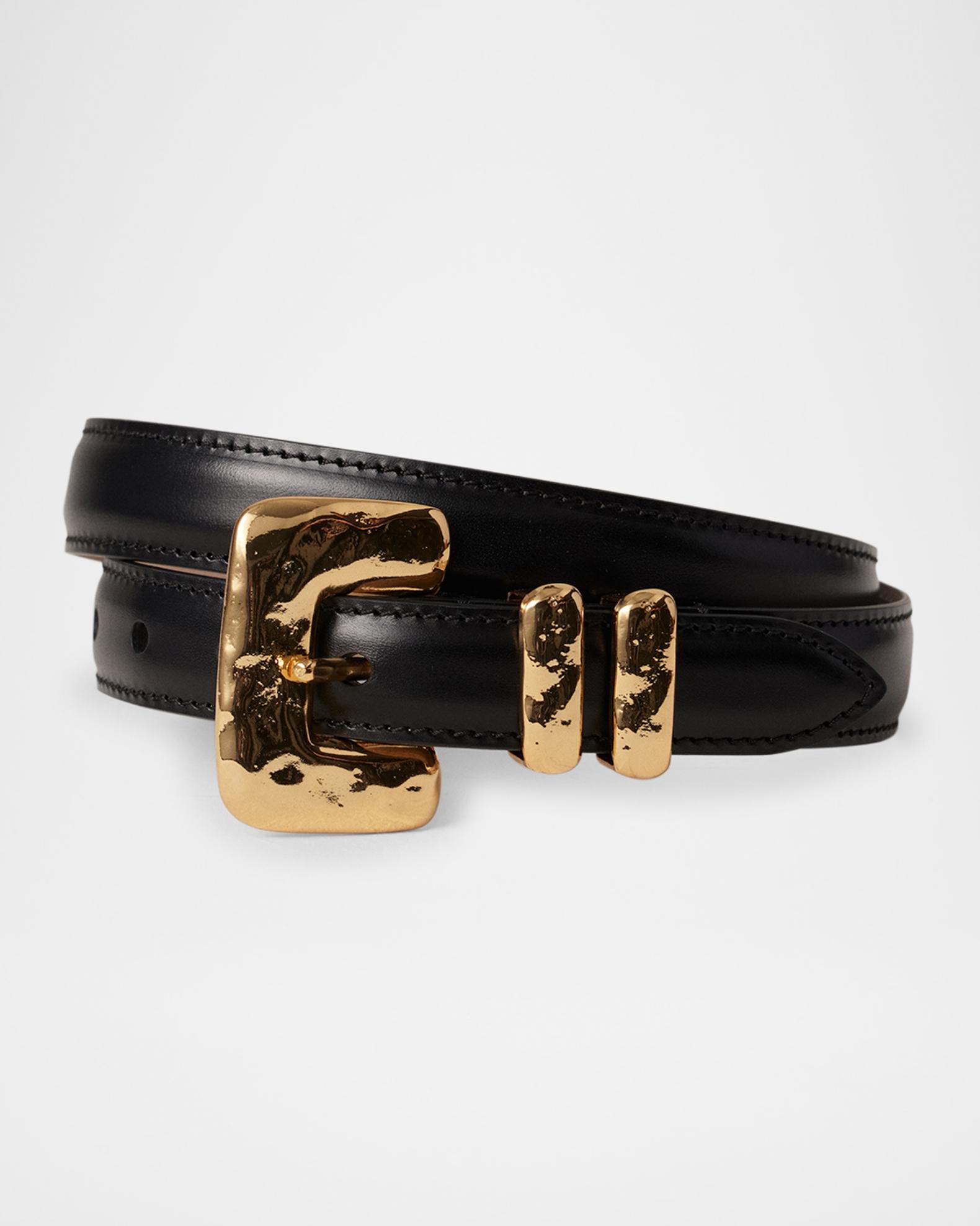 Dehanche Tetra Gold Buckle Cream Belt XS Dehanche Tetra Belt in Ivory/Gold – Hampden Clothing main image 2