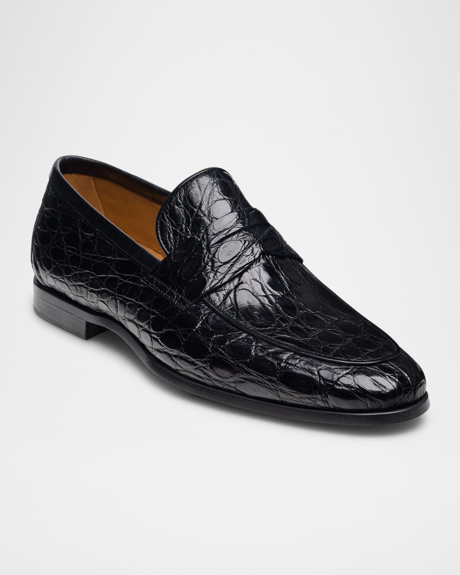 Men's Vicente Croc Leather Penny Loafers 1