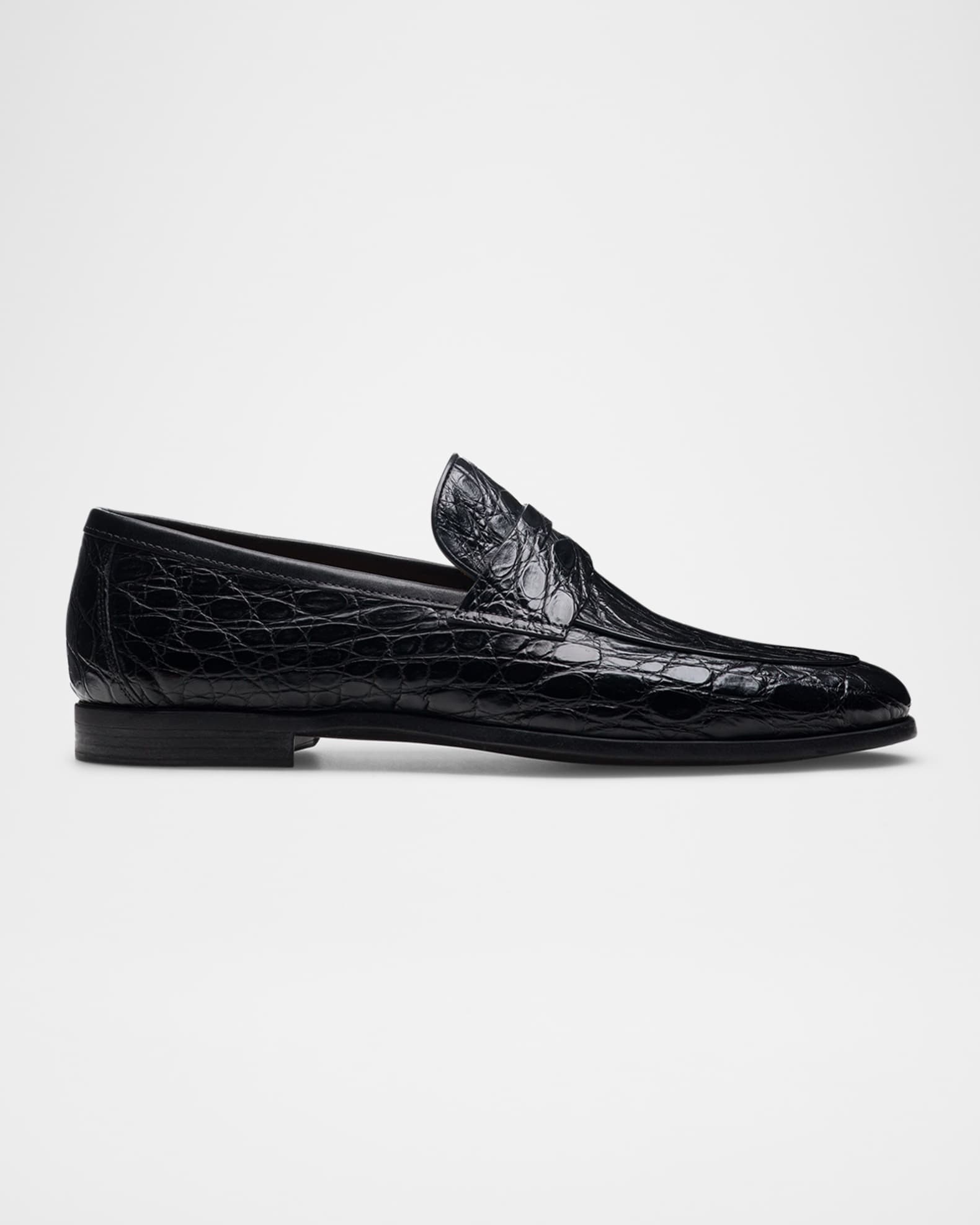 Men's Vicente Croc Leather Penny Loafers 0