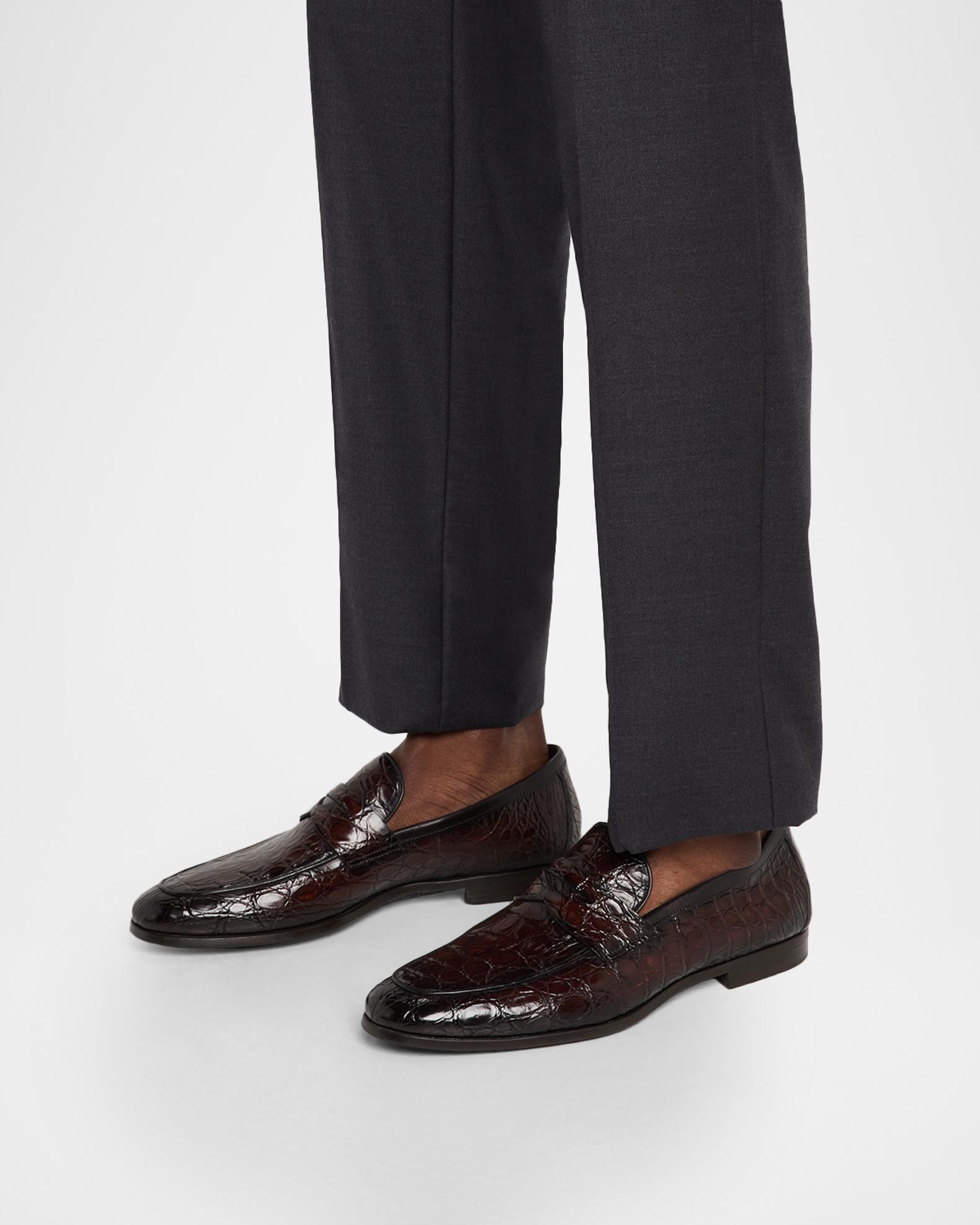 $1,400 Magnanni Genuine Crocodile Alligator Exotic Skin Black Penny Loafers 10.5 Saeta Penny Men main image 2
