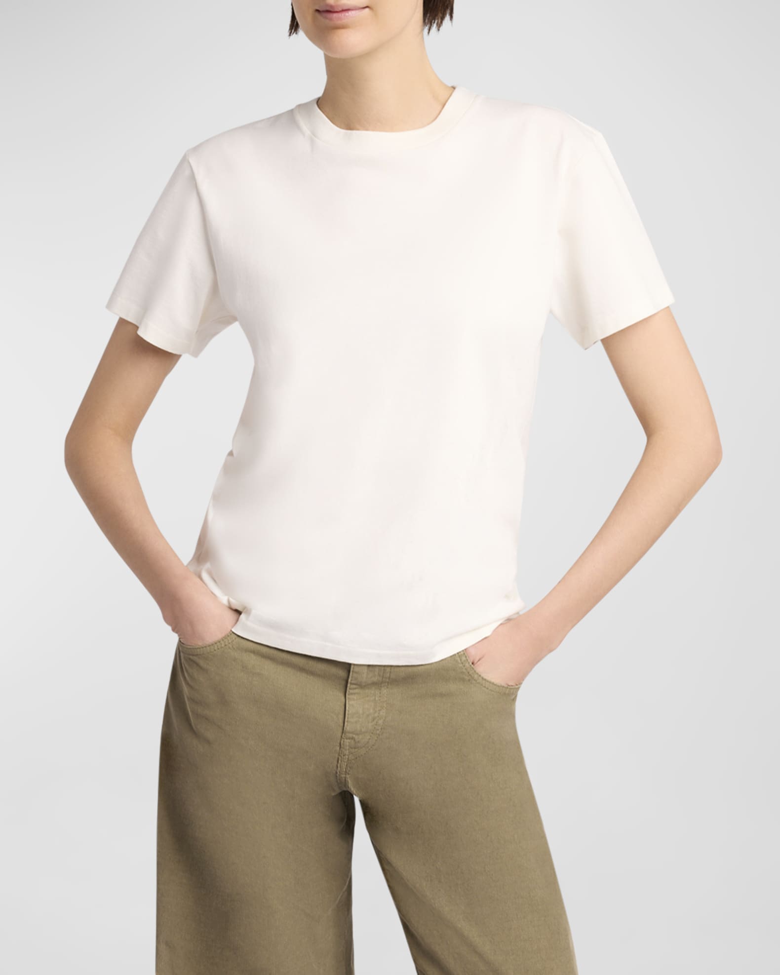 THE ROW Calibi Brushed Cotton Silk Jersey T-Shirt | Neiman THE ROW Calibi Brushed Cotton Silk Jersey T-Shirt | Neiman