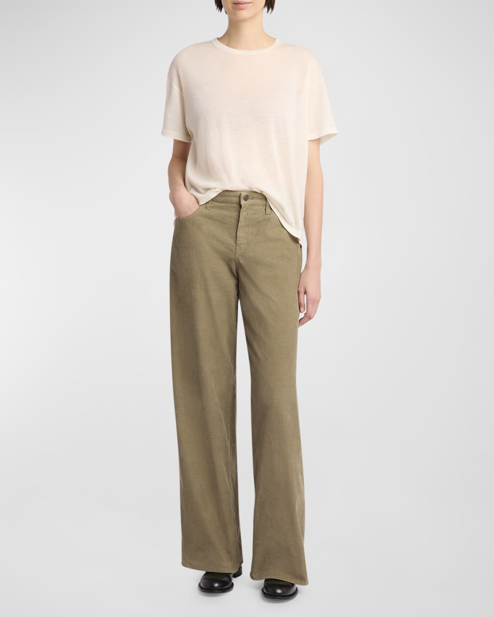 Tシャツ・カットソー THE ROW LILA CASHMERE TOP Lila Top White in Cashmere – The Row