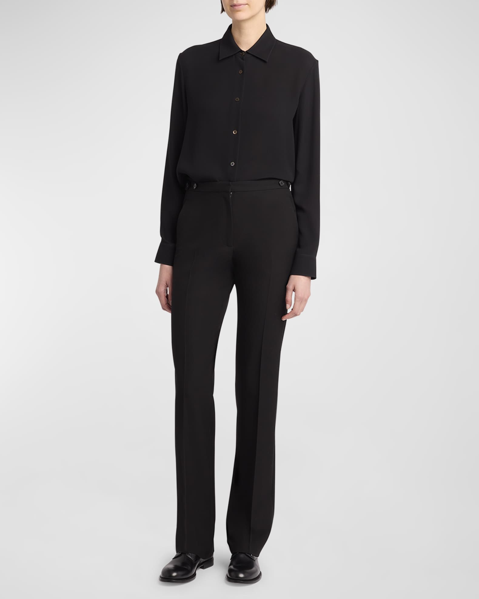 Maigret Button-Front Silk Shirt 1