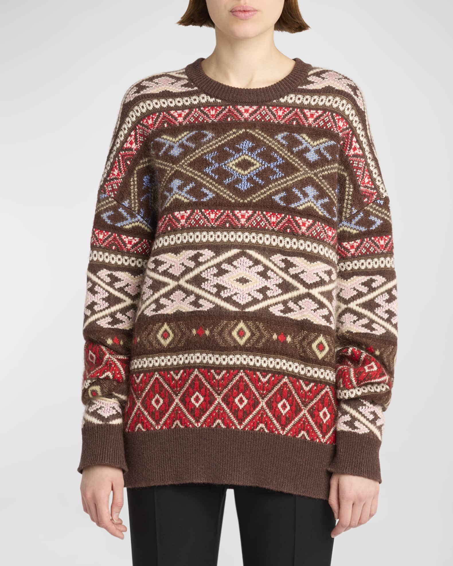 Hinny Fair Isle Cashmere Blend Crewneck Sweater