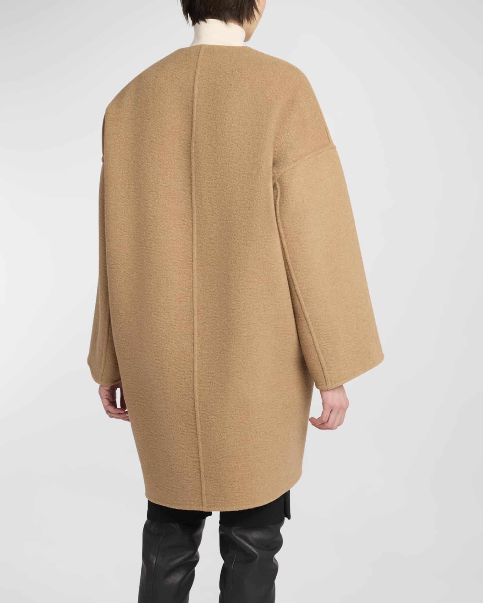 THE ROW Verlain Silk Wool Open Jacket Neiman Marcus