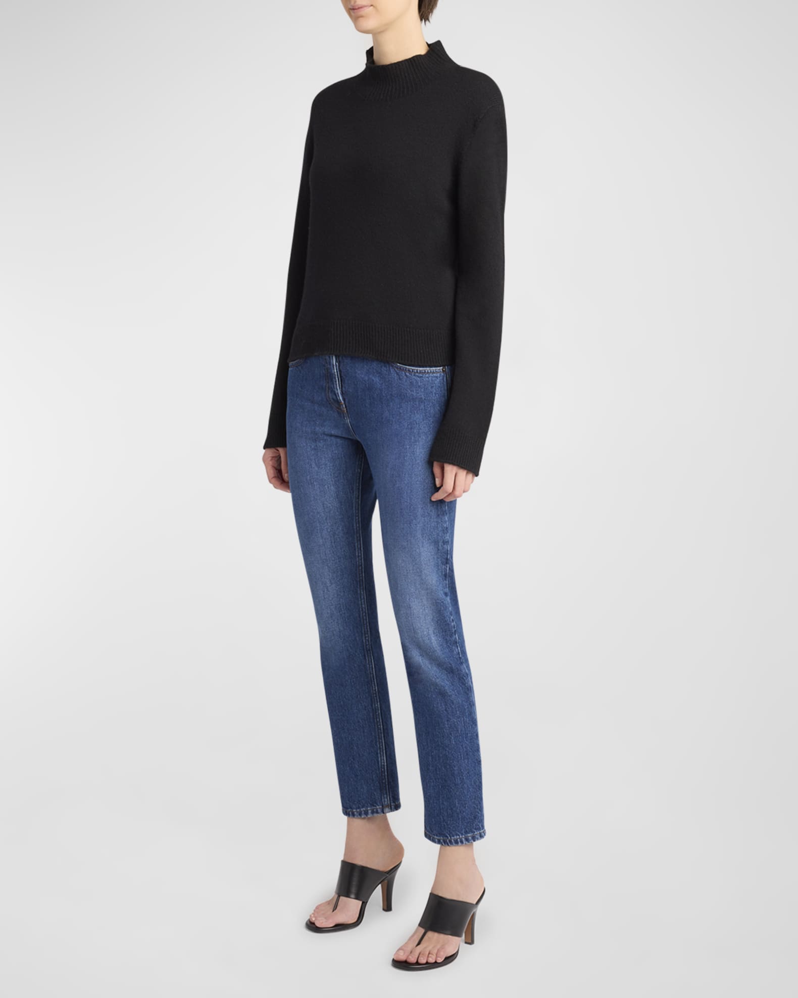 THE ROW Riaco Mid-Rise Straight-Leg Ankle Jeans | Neiman Marcus