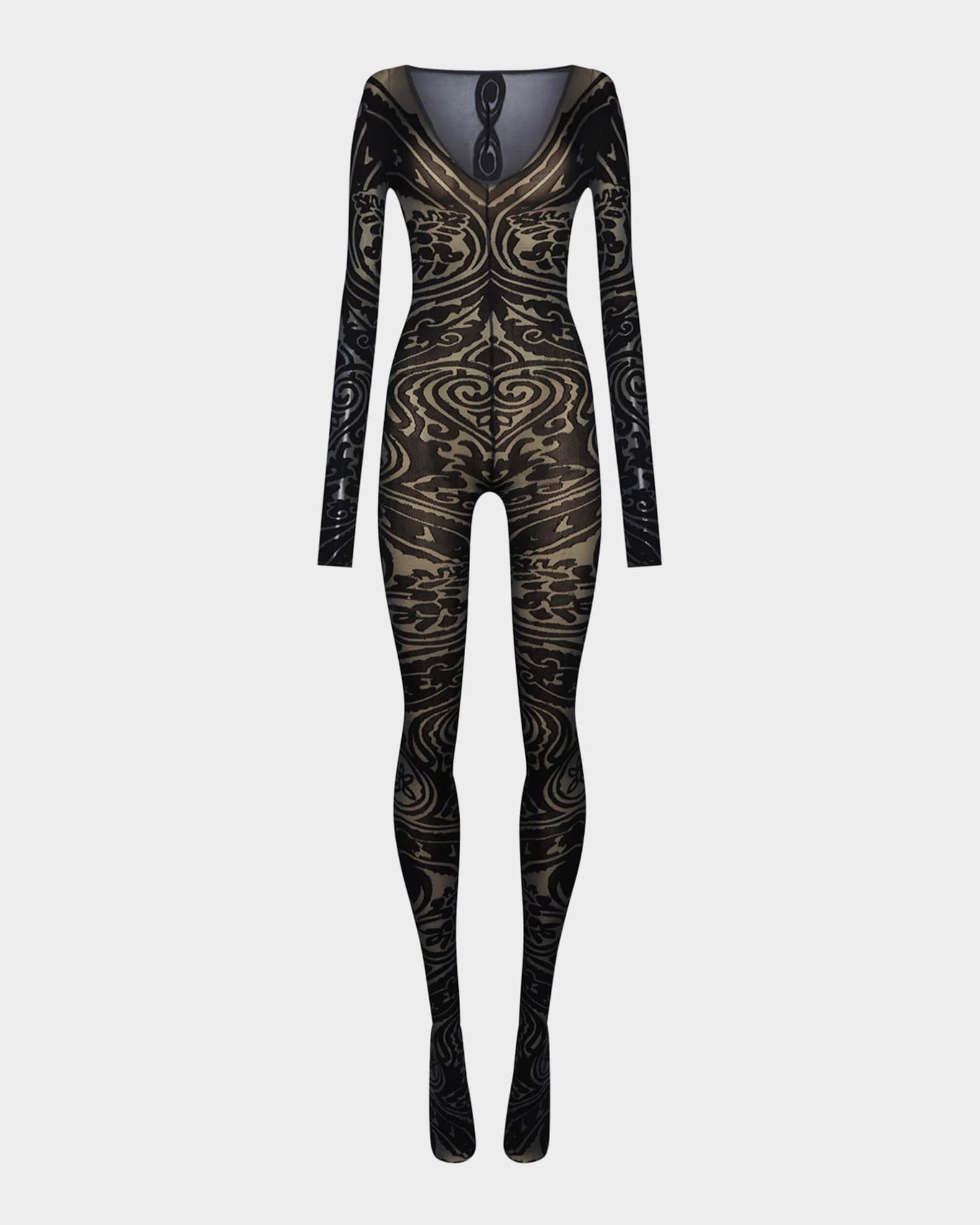 x Etro Tattoo Circular-Knit Catsuit