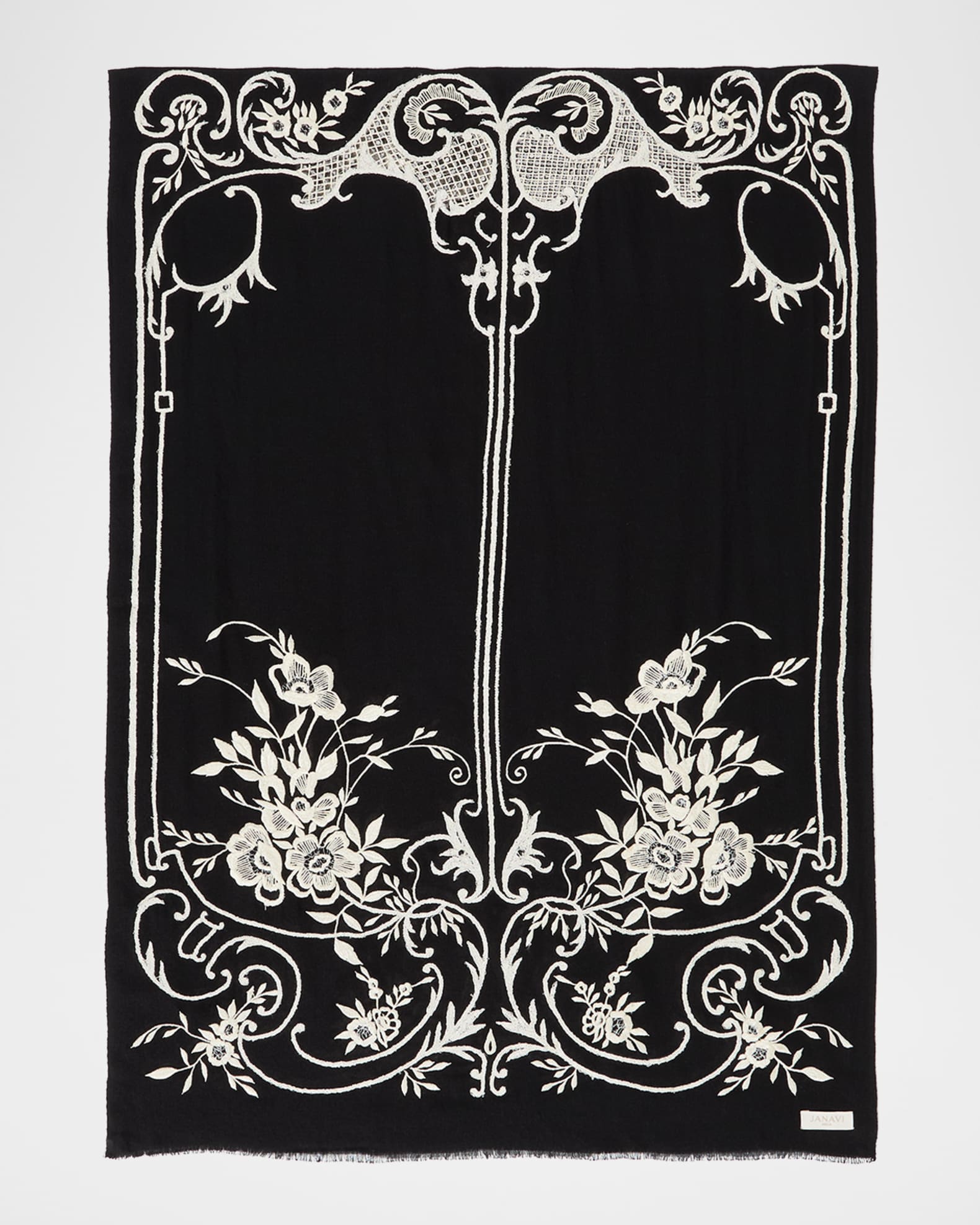 Vintage-Inspired Art Cashmere Scarf 0