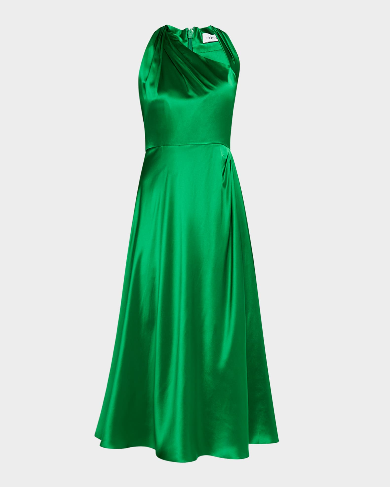 Lucinda Sleeveless Asymmetric Silk Midi Dress