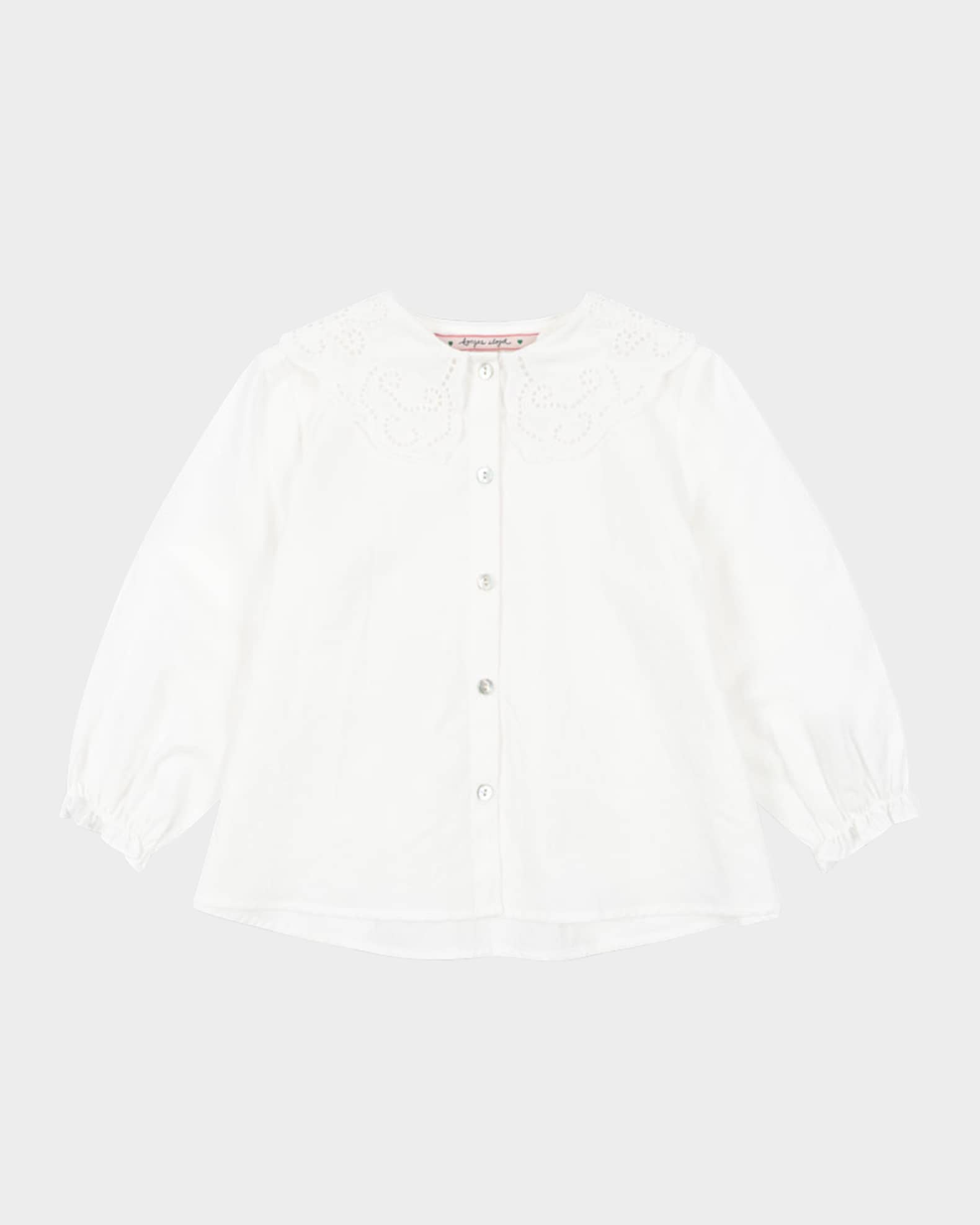Girl's Rio Pointelle Collard Shirt, Size 18M-10 0
