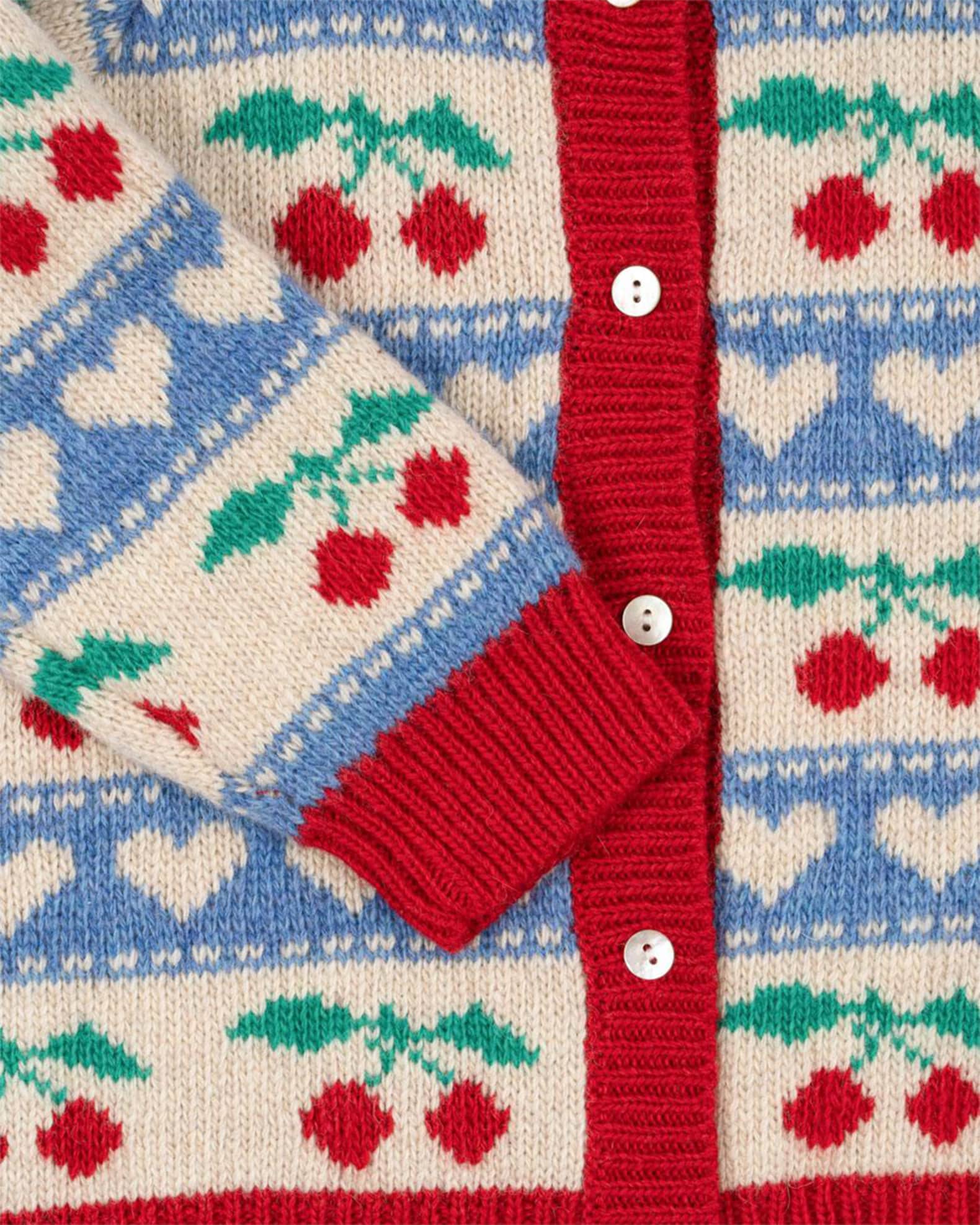 Konges Sloejd Belou Knit Collar Cardigan, Cherry