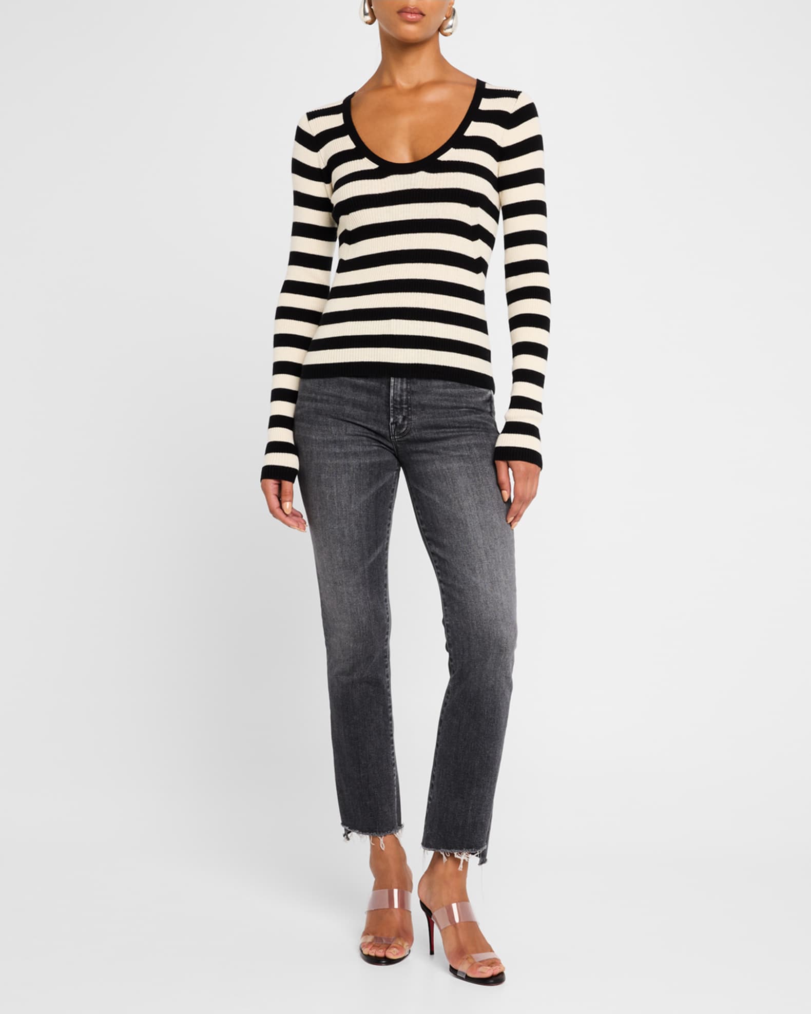 Striped Wool Long-Sleeve Sweater 1