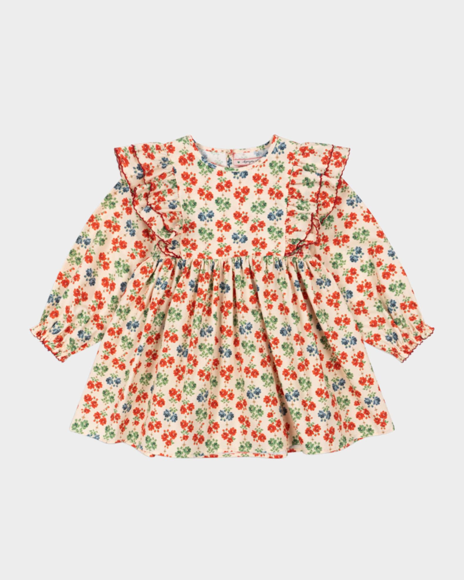 Girl's Scallop Trim Day Dress, Size 18M-10 0