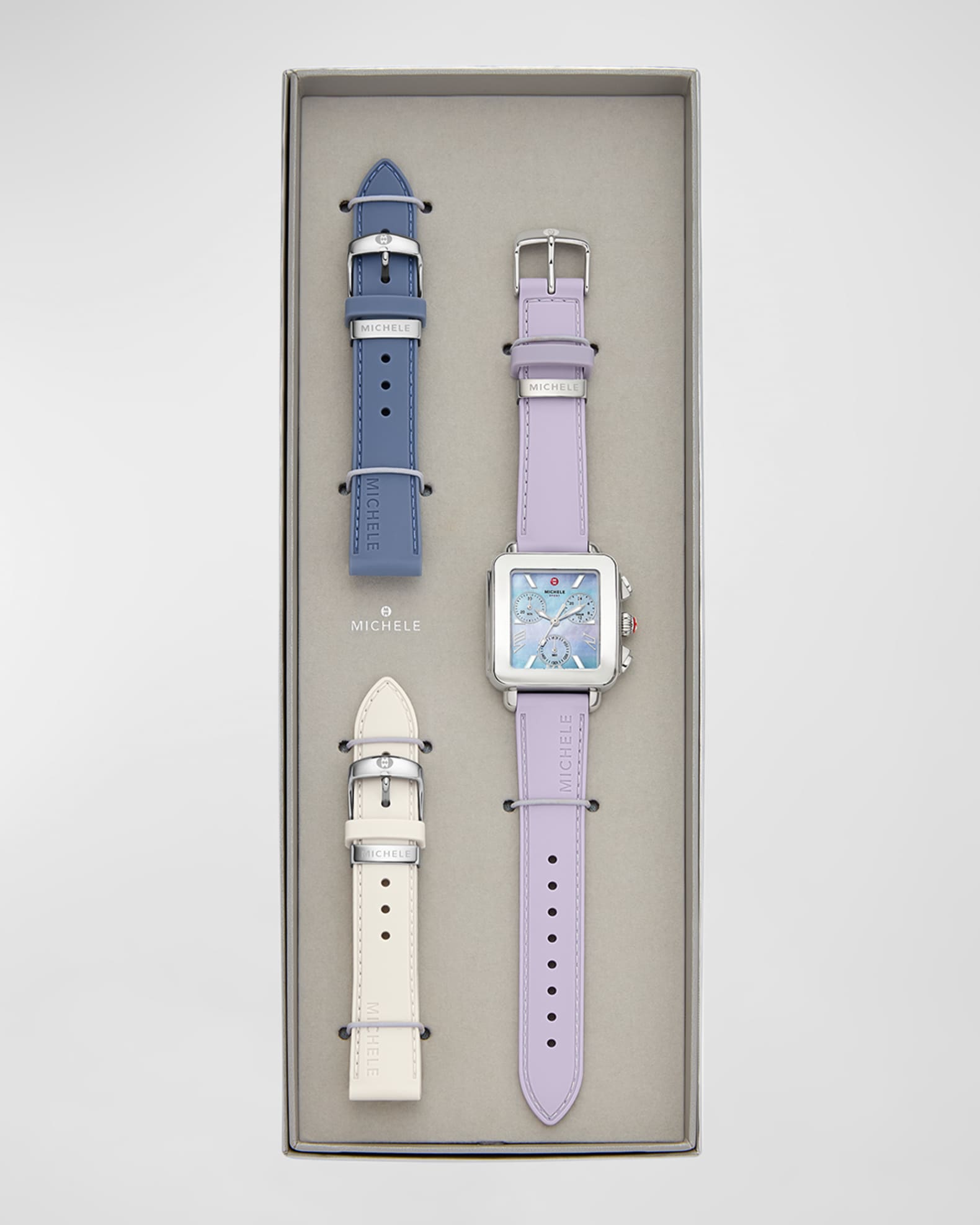 MICHELE Deco Sport Watch and Silicone Strap Gift Set in Ombre Mother of Pearl Neiman Marcus