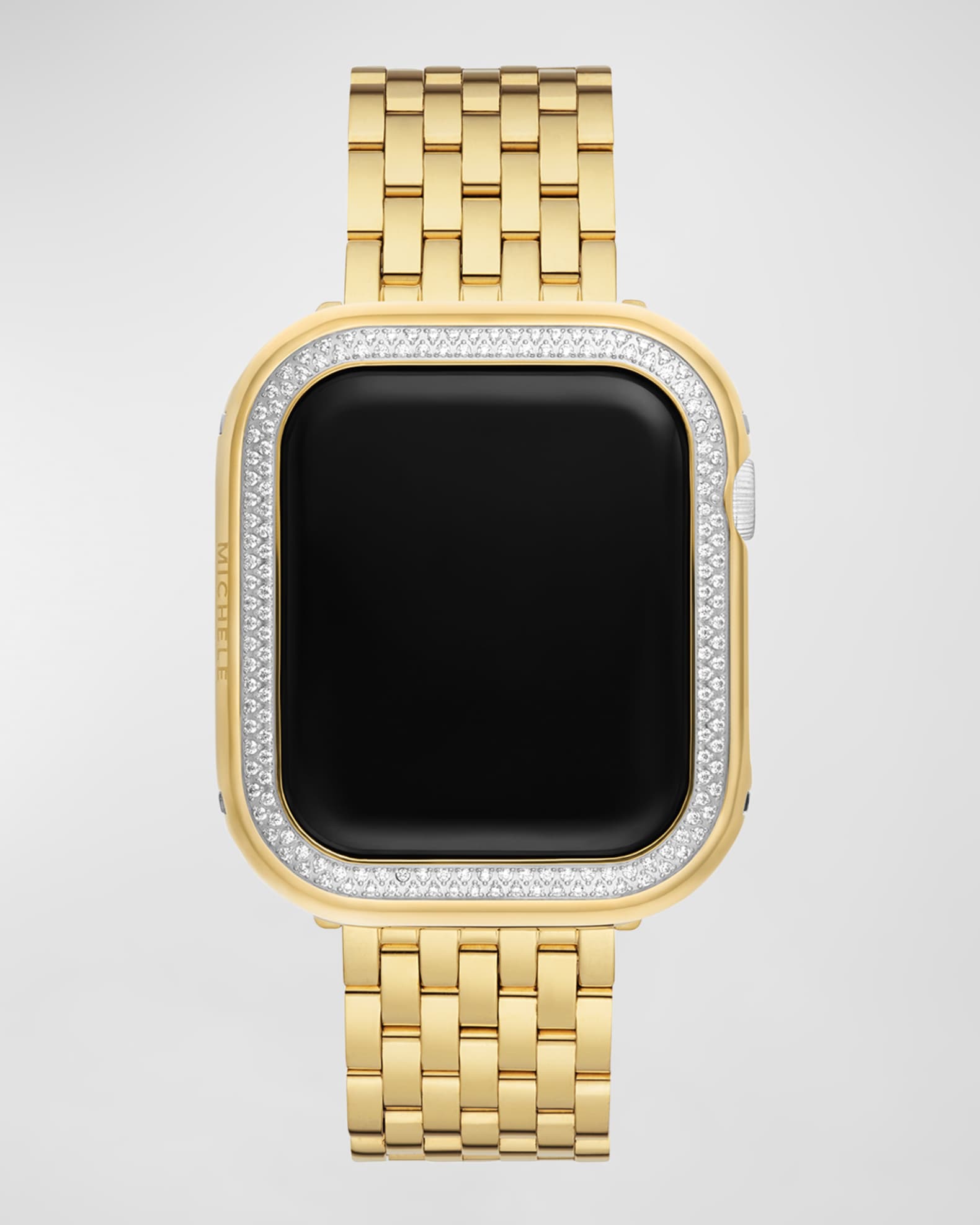 MICHELE Diamond Apple Watch Case in 18K Gold Plated 45mm Neiman Marcus
