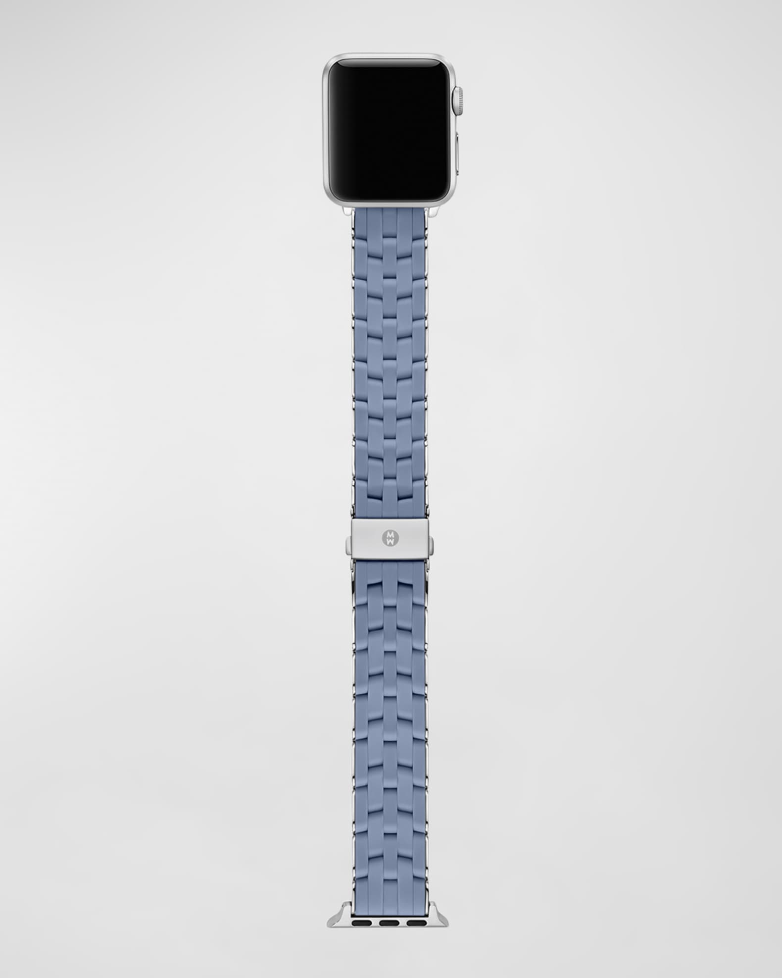 5 Link Silicone Wrapped Bracelet Band for Apple Watch Blue Dusk