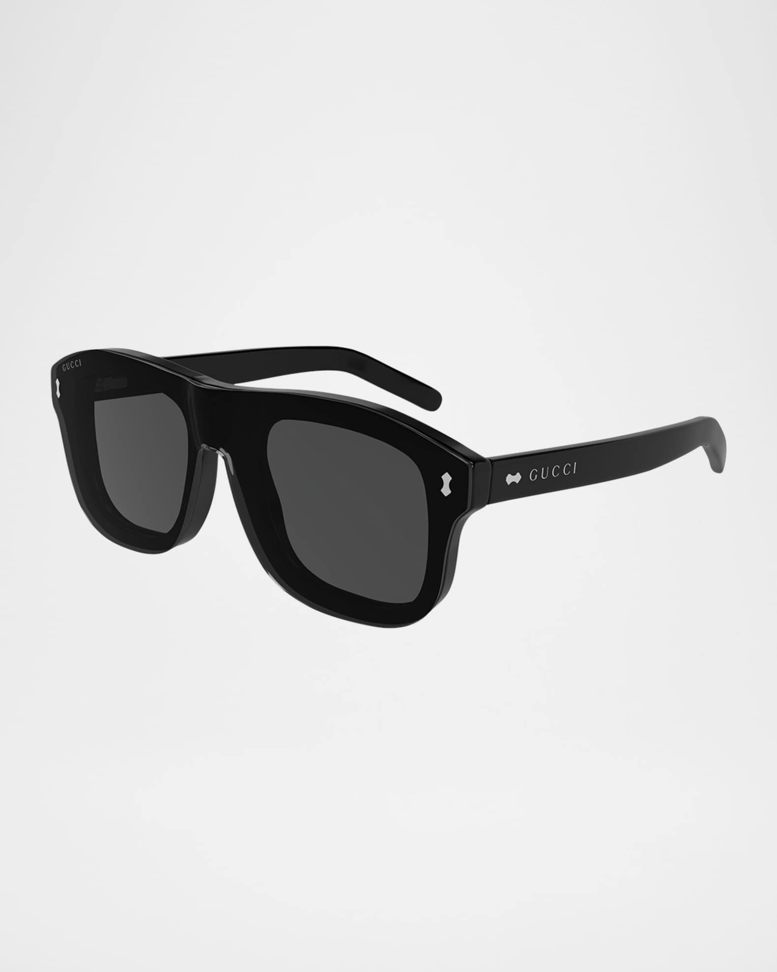 Men's Acetate Square Optical Frames with Magnetic Sunglasses Clips