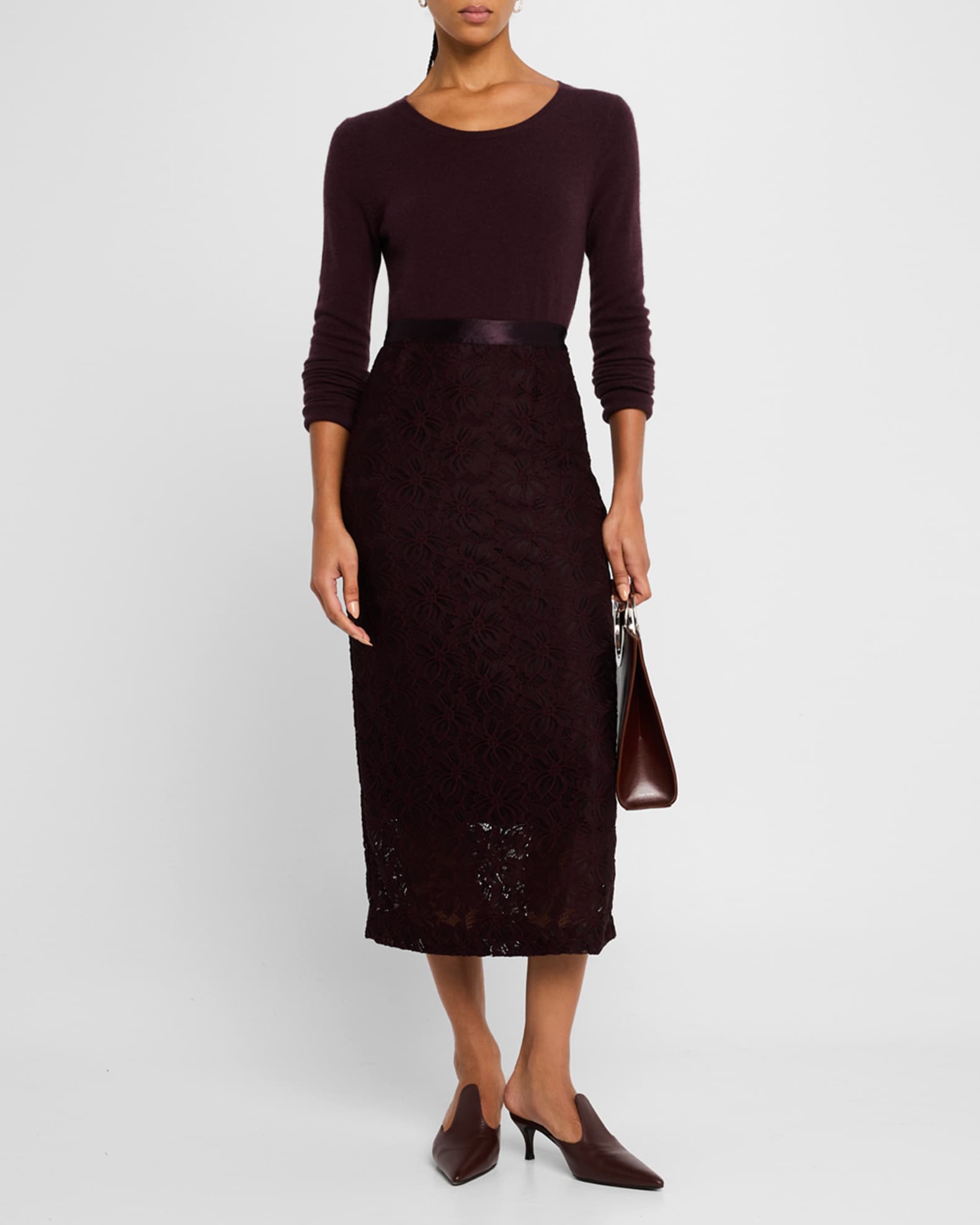 Derek Lam 10 Crosby Marjorie Floral Lace Pencil Skirt Neiman Marcus