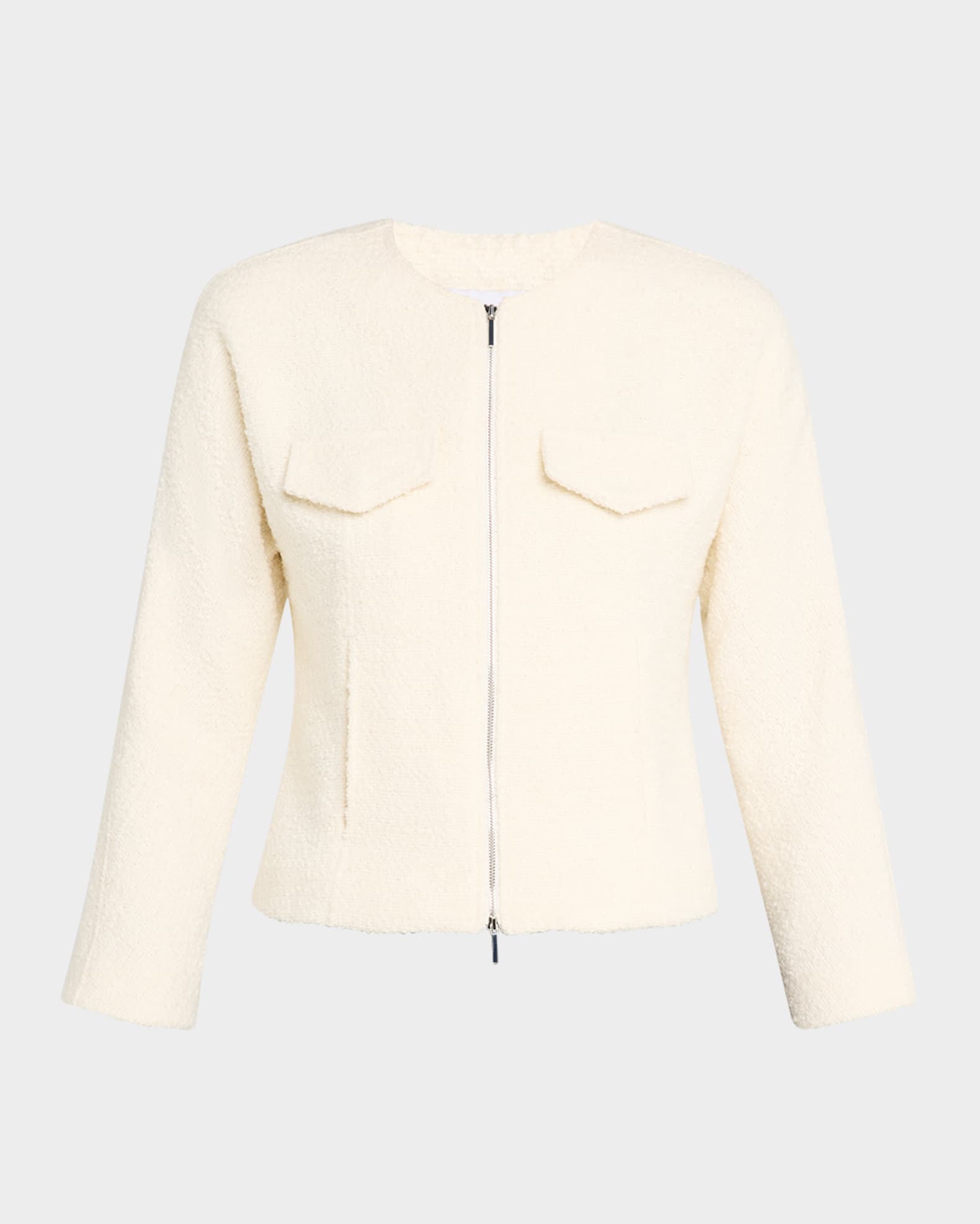 Derek lam 10 crosby fur trim mixed media coat top