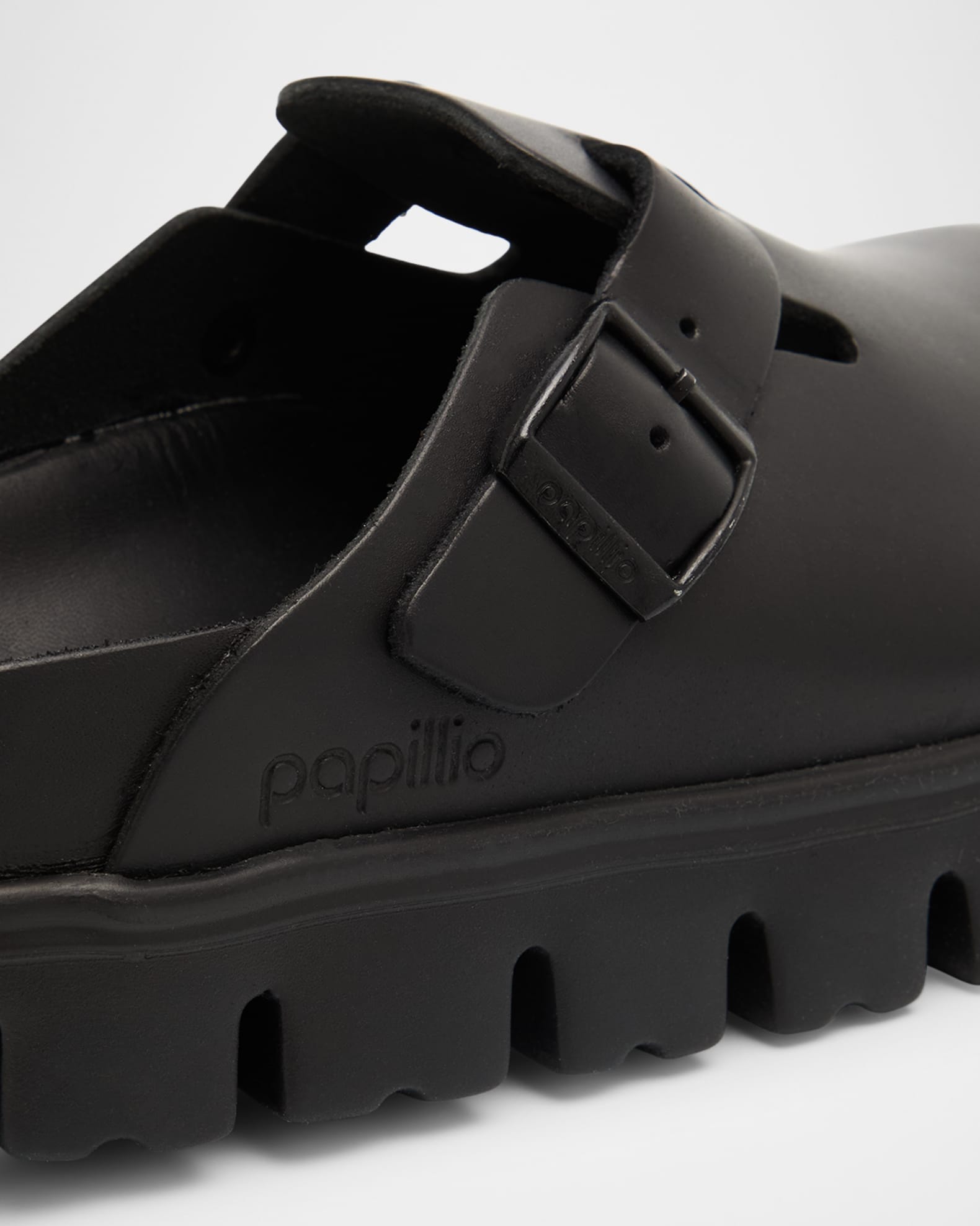 BIRKENSTOCK Boston Exquisite Flatform Leather Clogs | Neiman