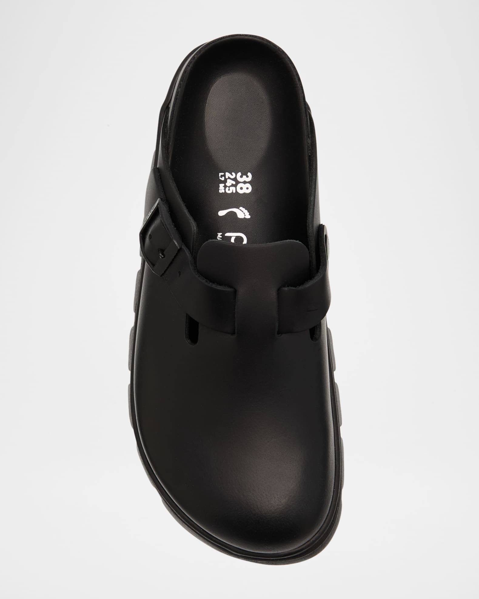 BIRKENSTOCK Boston Exquisite Flatform Leather Clogs | Neiman