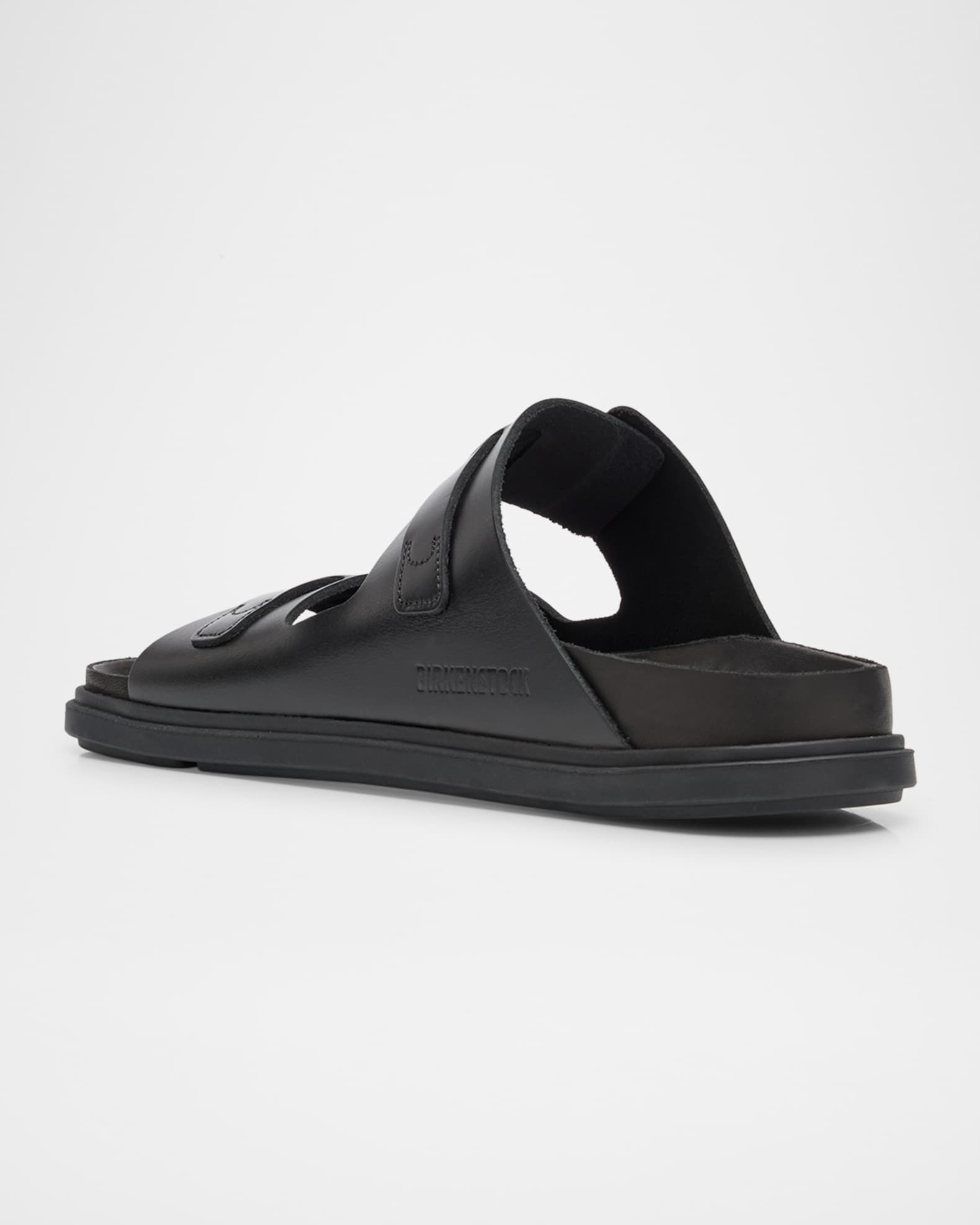 BIRKENSTOCK St Barths Leather Dual Buckle Slide Sandals