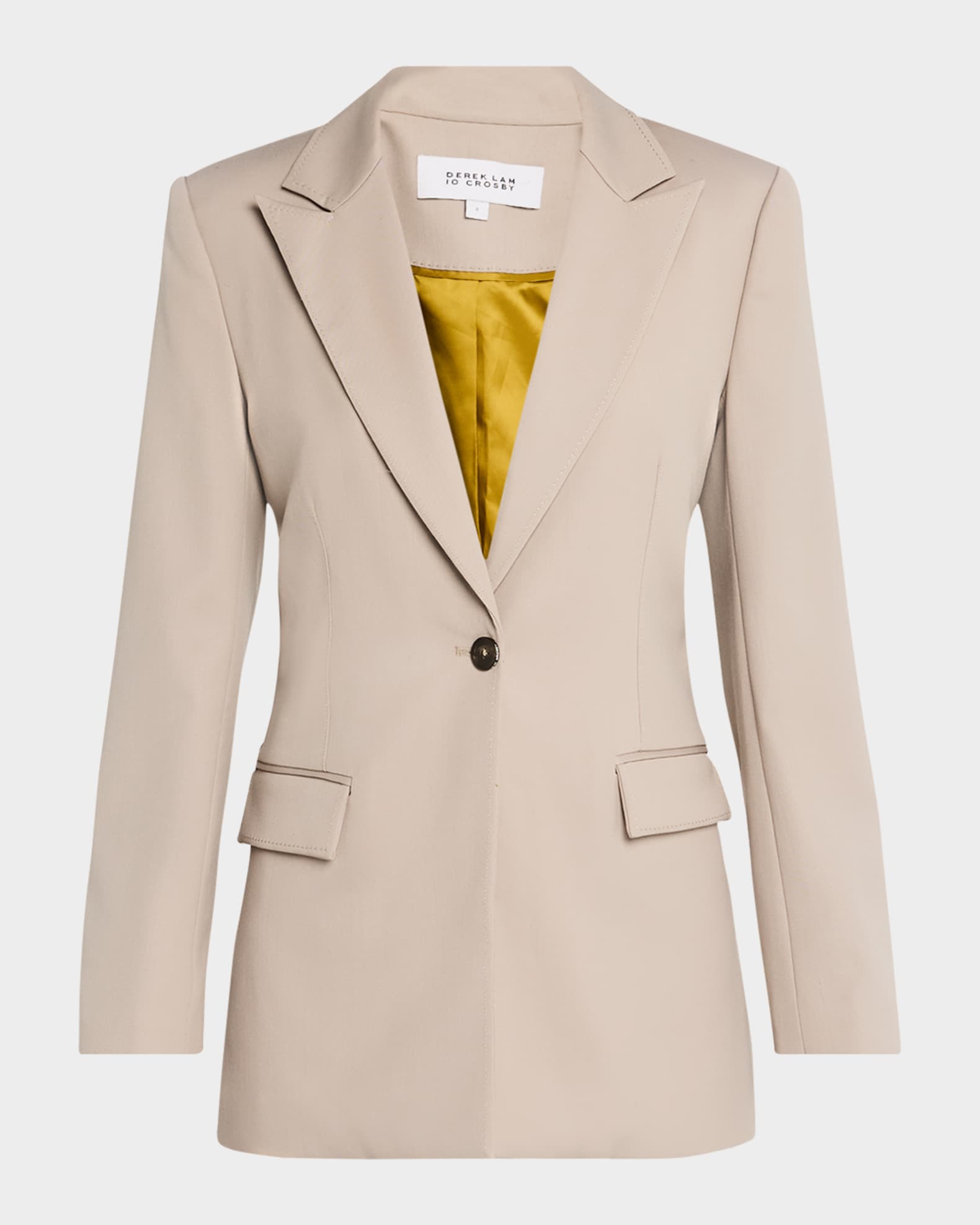 Derek Lam 10 Crosby Nico Single Breasted Longline Blazer French Grey
