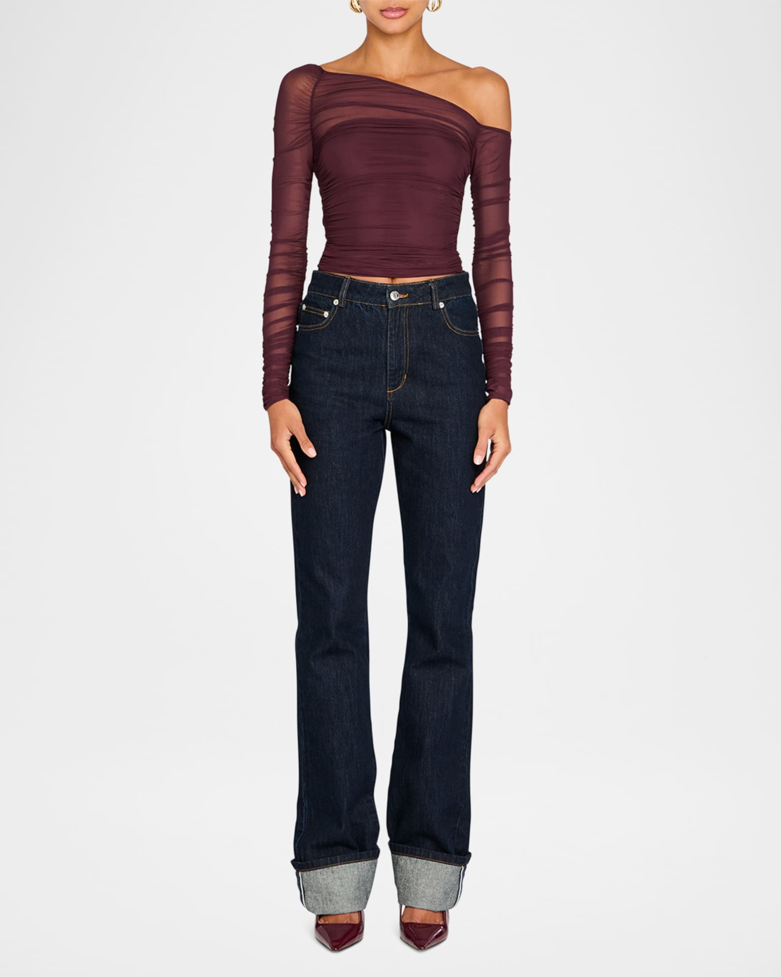 Shauna Asymmetric Mesh Top 1